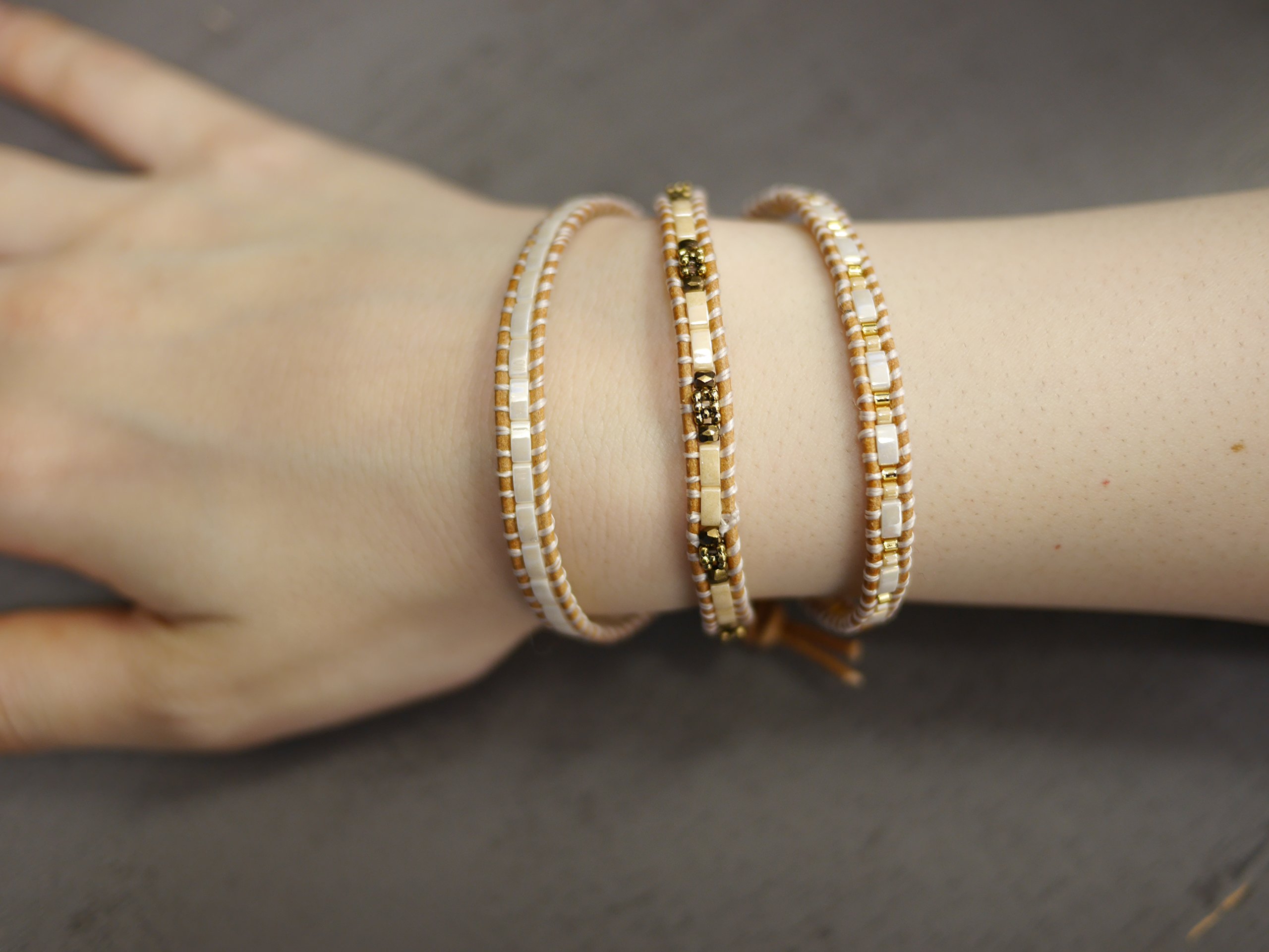 MIYUKI BFK-422 Beaded Kit, Triple Wrap Bracelet, Ivory