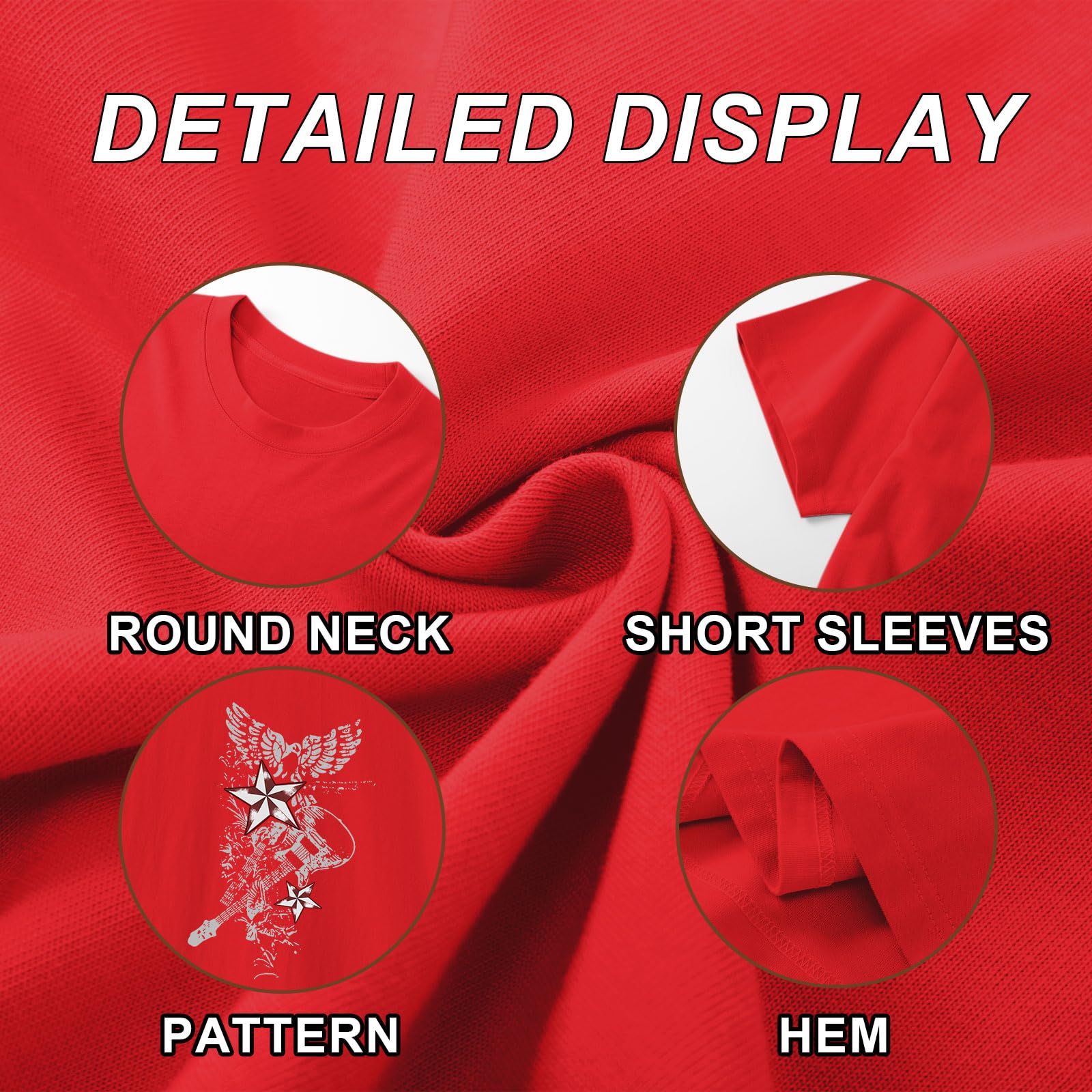 Weetiotio Vintage Rock Band T Shirts for Women Oversized Graphic Tees Country Music Y2k Grunge Shirts Baggy Streetwear Shirt: Red X-Large