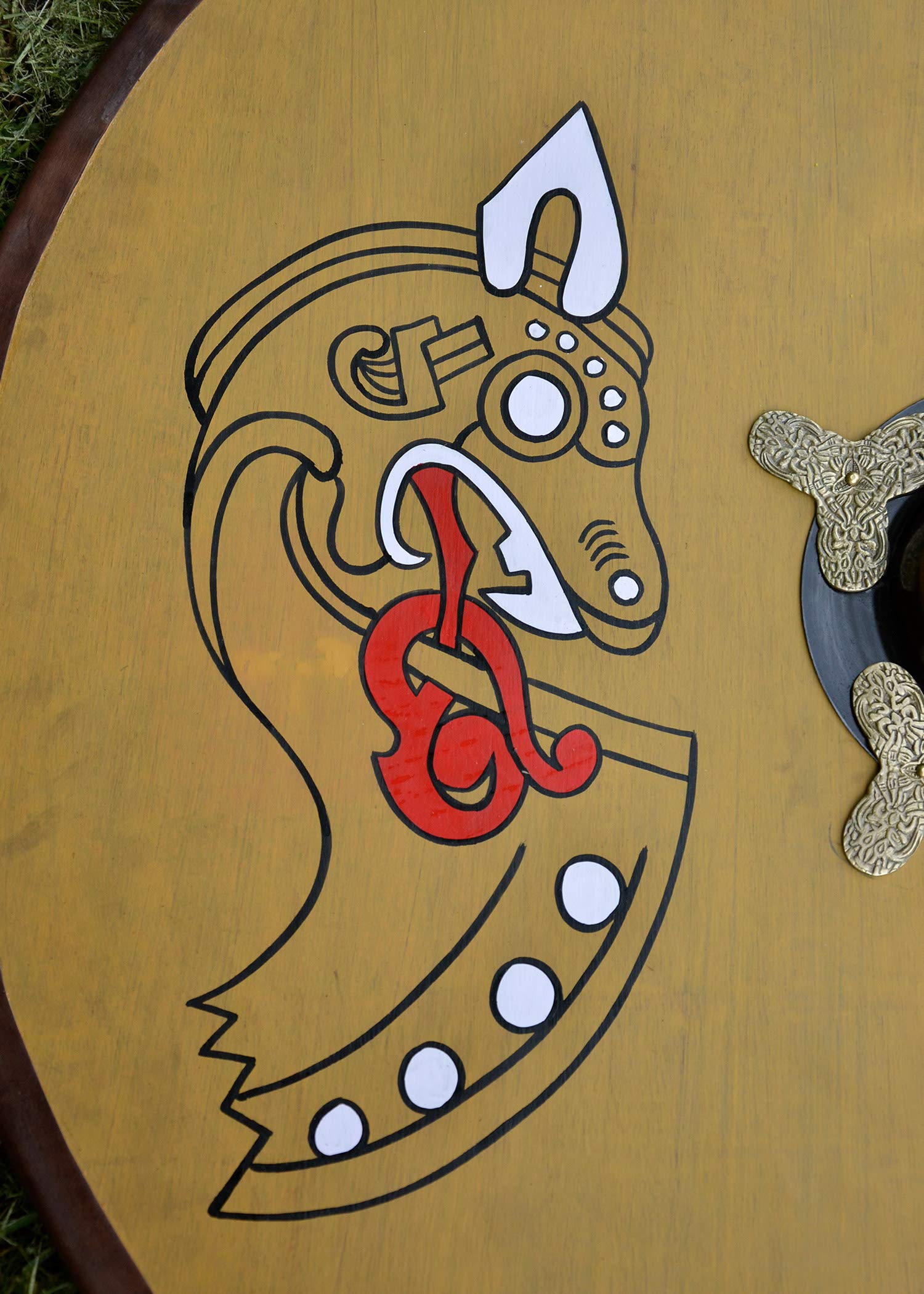 Los vikingos alrededor de escudo, de madera, con diseño nórdico xintron - escudo - escudo Vikingo