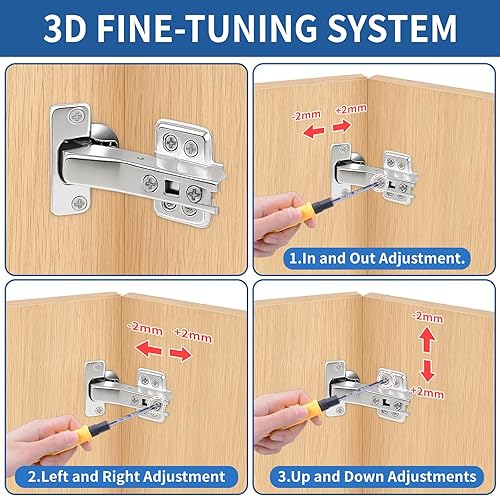Miniatura 5 de TamBee Armario de esquina de 45 grados, bisagras interiores de gabinete de cocina, puerta plegable de esquina, bisagra de puerta de acero inoxidable