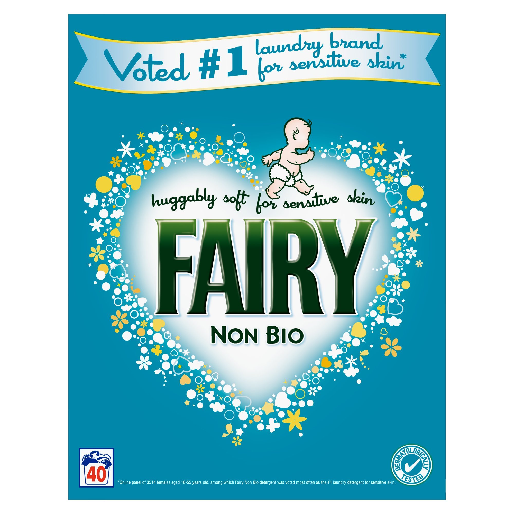 Fairy Non Bio Washing Powder for Sensitive Skin, 2.6 kg, 40 Washes