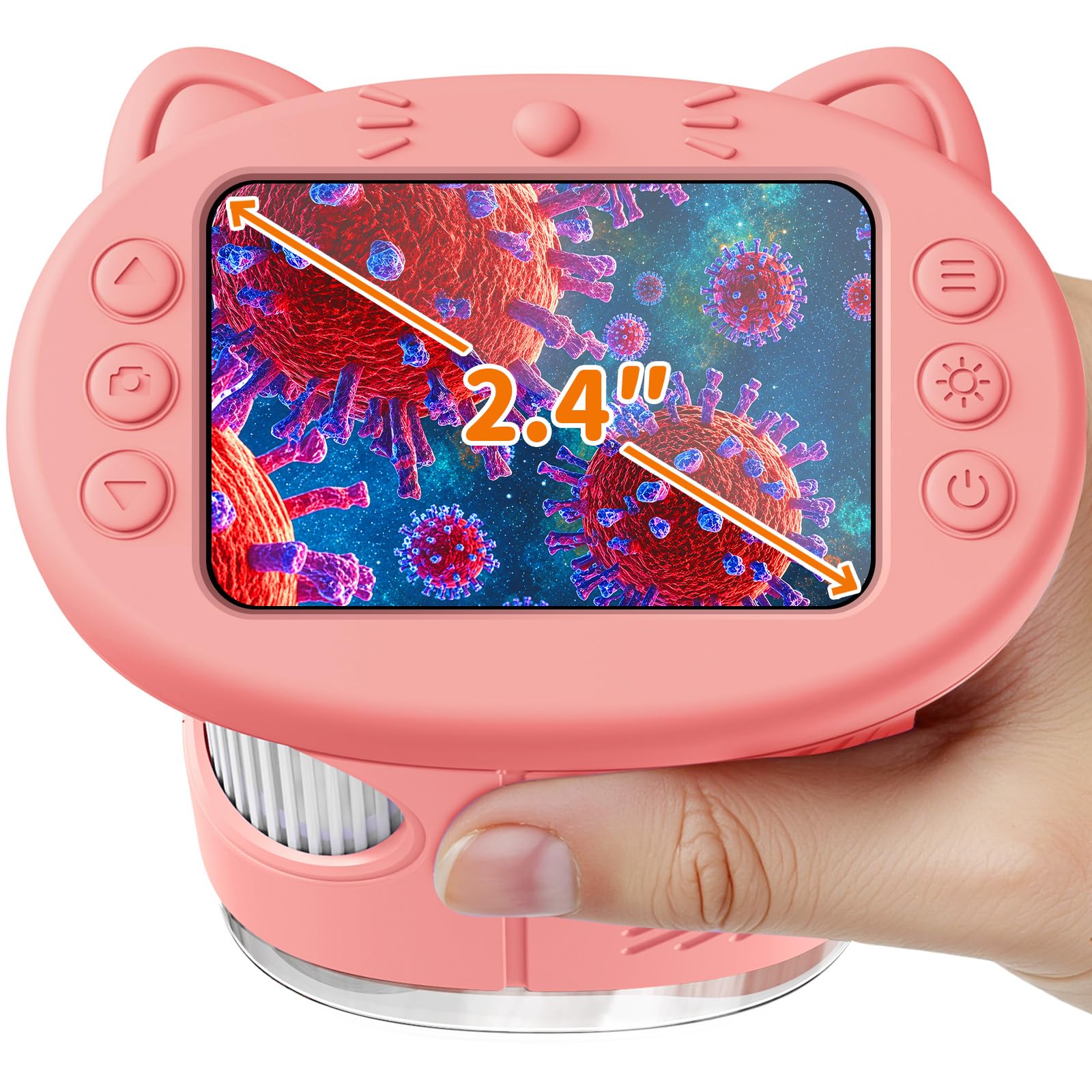 1000X Handheld Digital Microscope for Kids, 2.4" IPS Screen STEM Toys