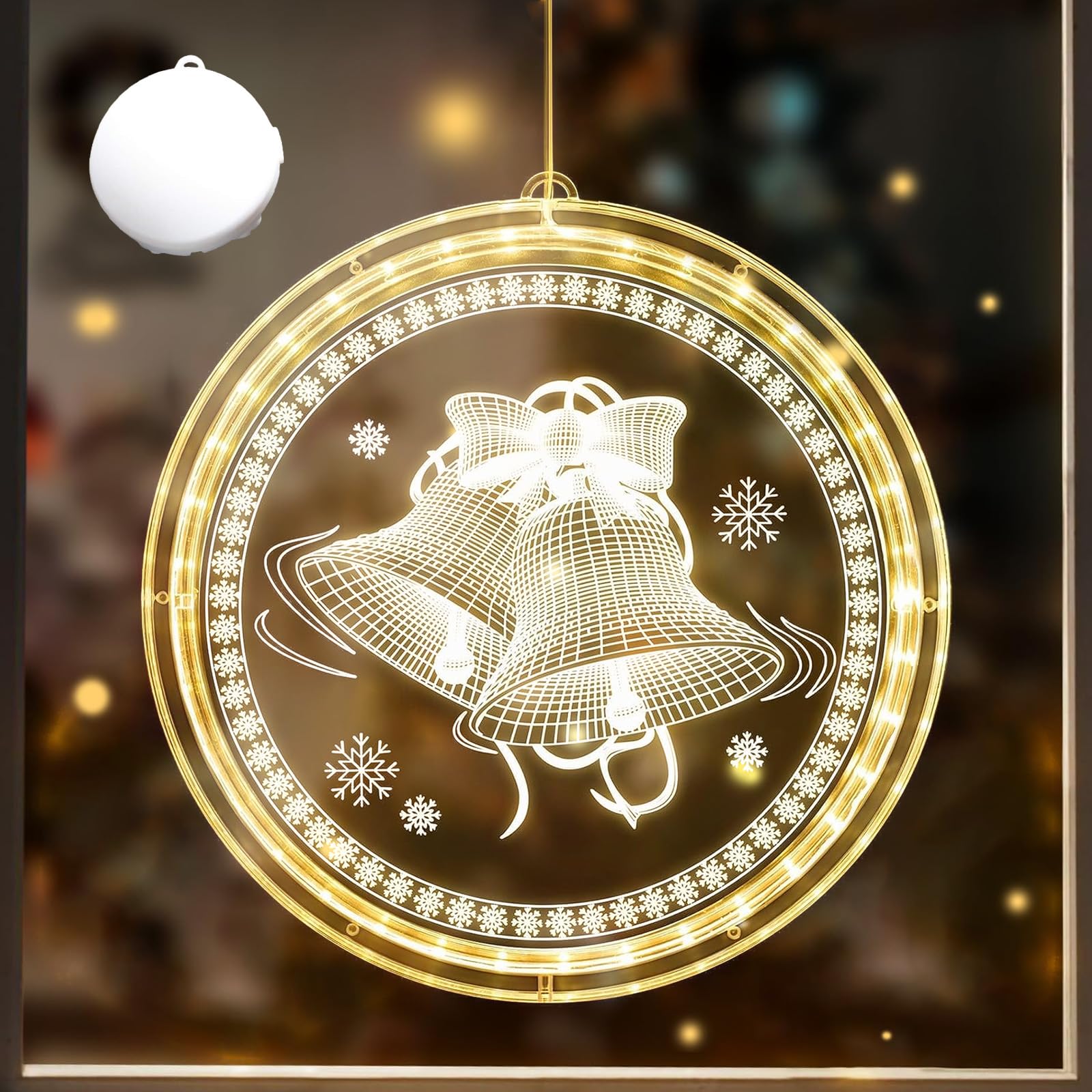 DAZZTIME Luces de Navidad,Luz de Ventana Decorativa de Navidad,Lámpara de Ventosa de Navidad,Luces Navidad,Adornos Navideños,para Ventanas Jardín Terraza Casa Dormitorio Árbol Fiesta