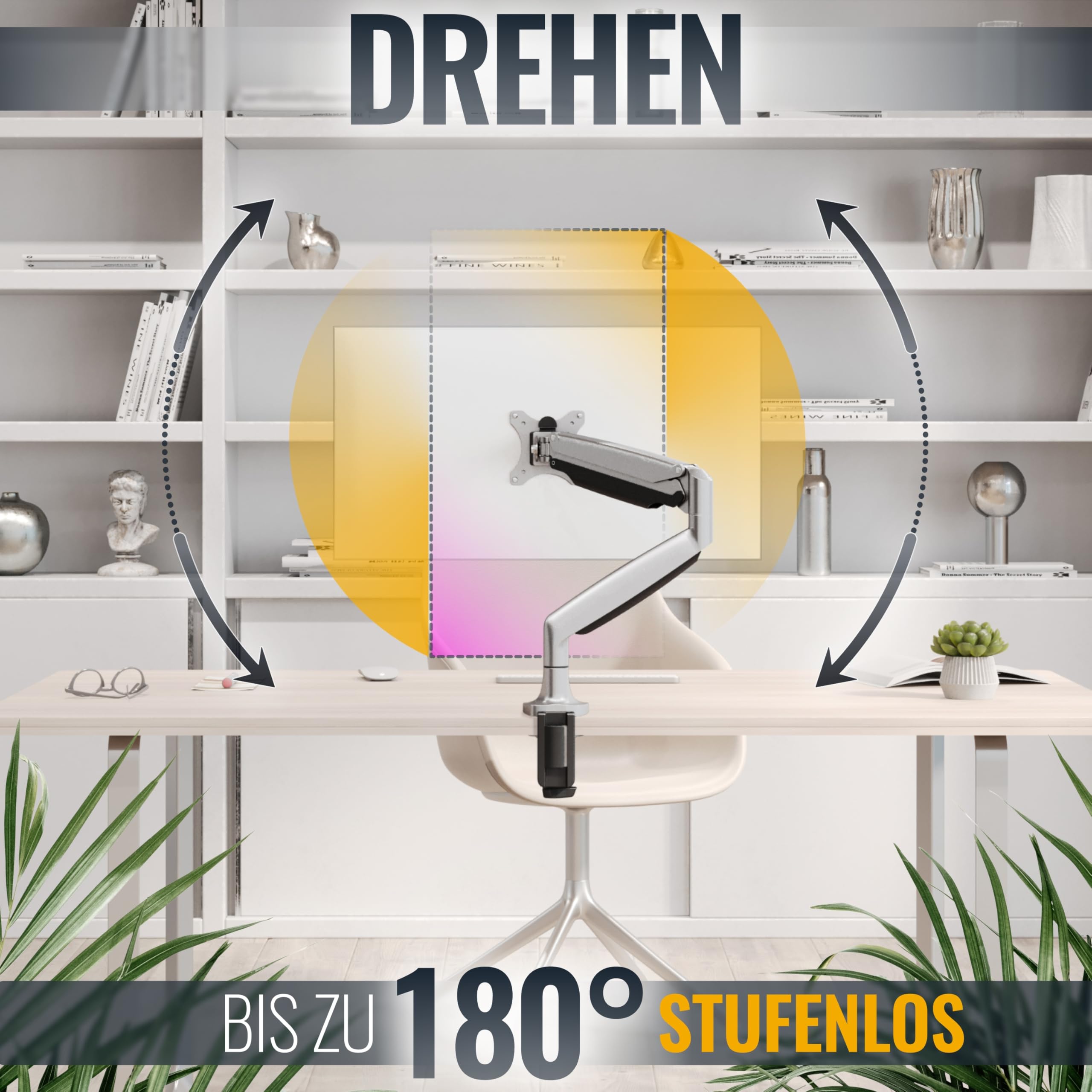 RICOO Monitorarm Monitorhalterung mit Gasdruckfeder Monitor-Arm Halterung für 13-32 Zoll Computermonitor Ständer Bildschirm-Halterung TS9711 Schreibtisch Monitor-Halter Tischhalterung VESA 75 & 100