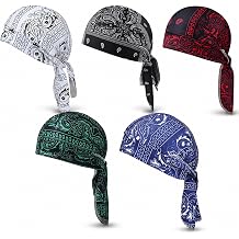 Paisley Cooling Headscarf Cap Set, Elastic Cycling Sports Cap, Bandana Style Helmet Liner with Elastic Fit