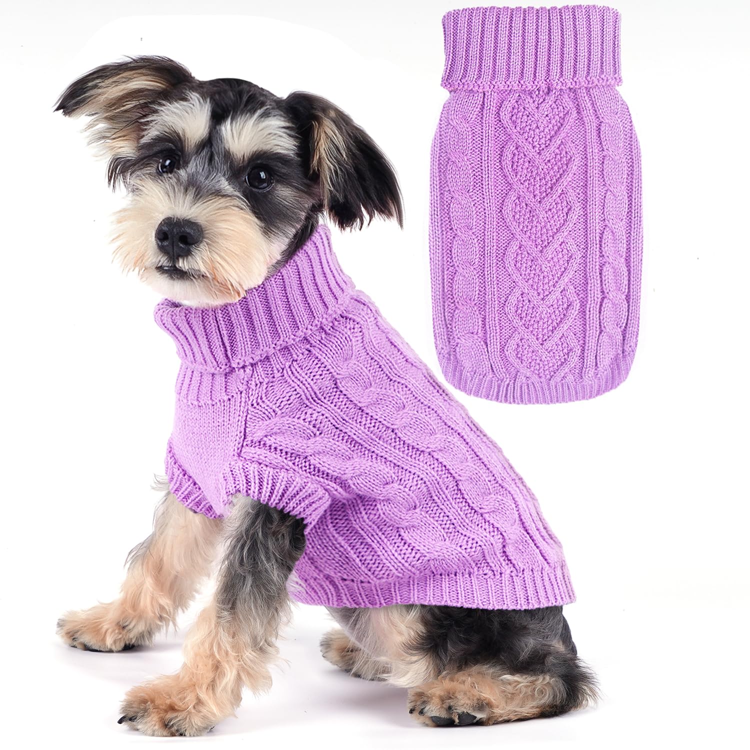 Dog Sweaters for Small Dogs Girl Knitted Dog Sweater Warm Puppy Sweater for Chihuahua Winter Dog Clothes Turtleneck Pullover Doggy Knitwear Solid