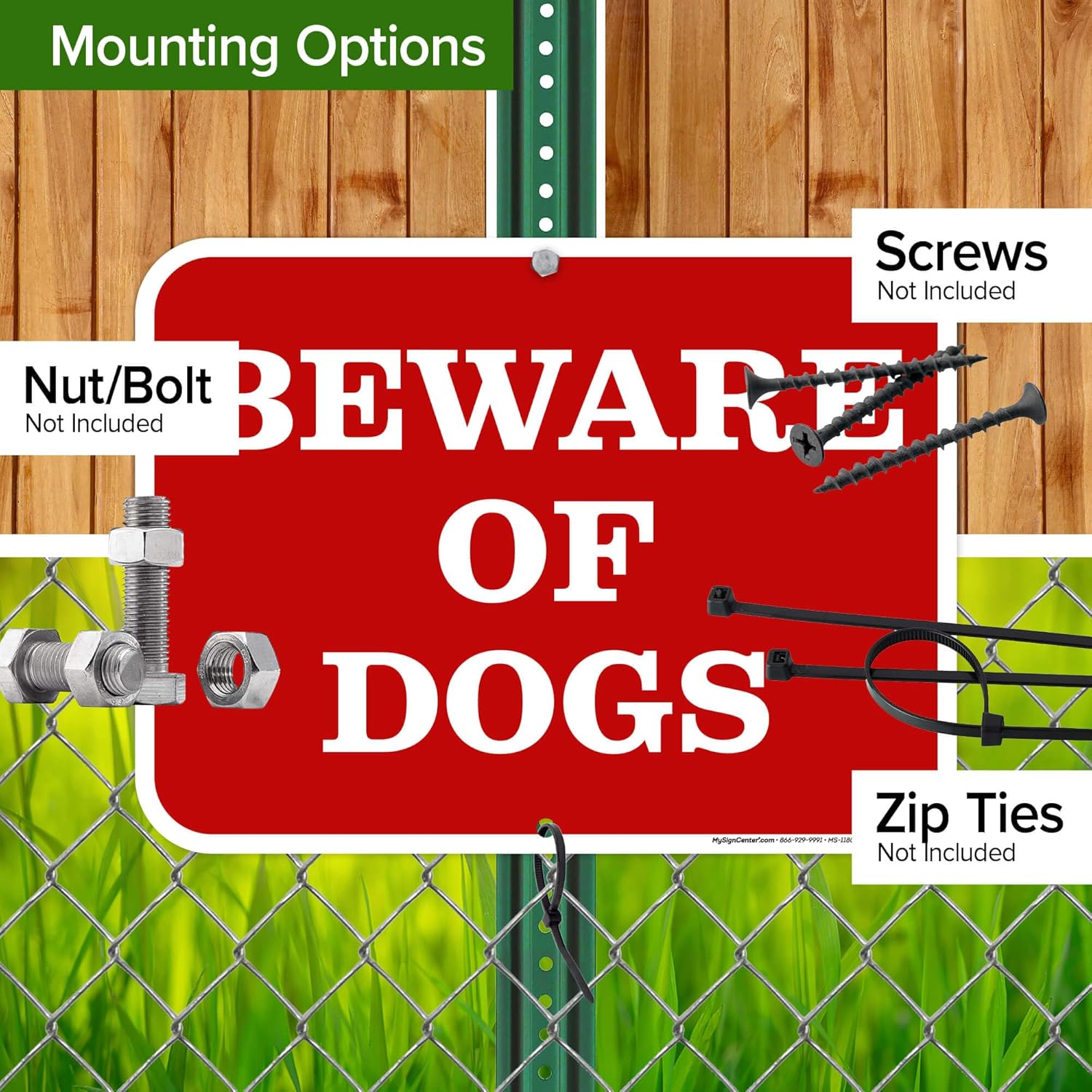 Beware of Dogs Sign, 12x16 Inches, Rust Free DiBound, Fade Resistant, Made in USA by My Sign Center