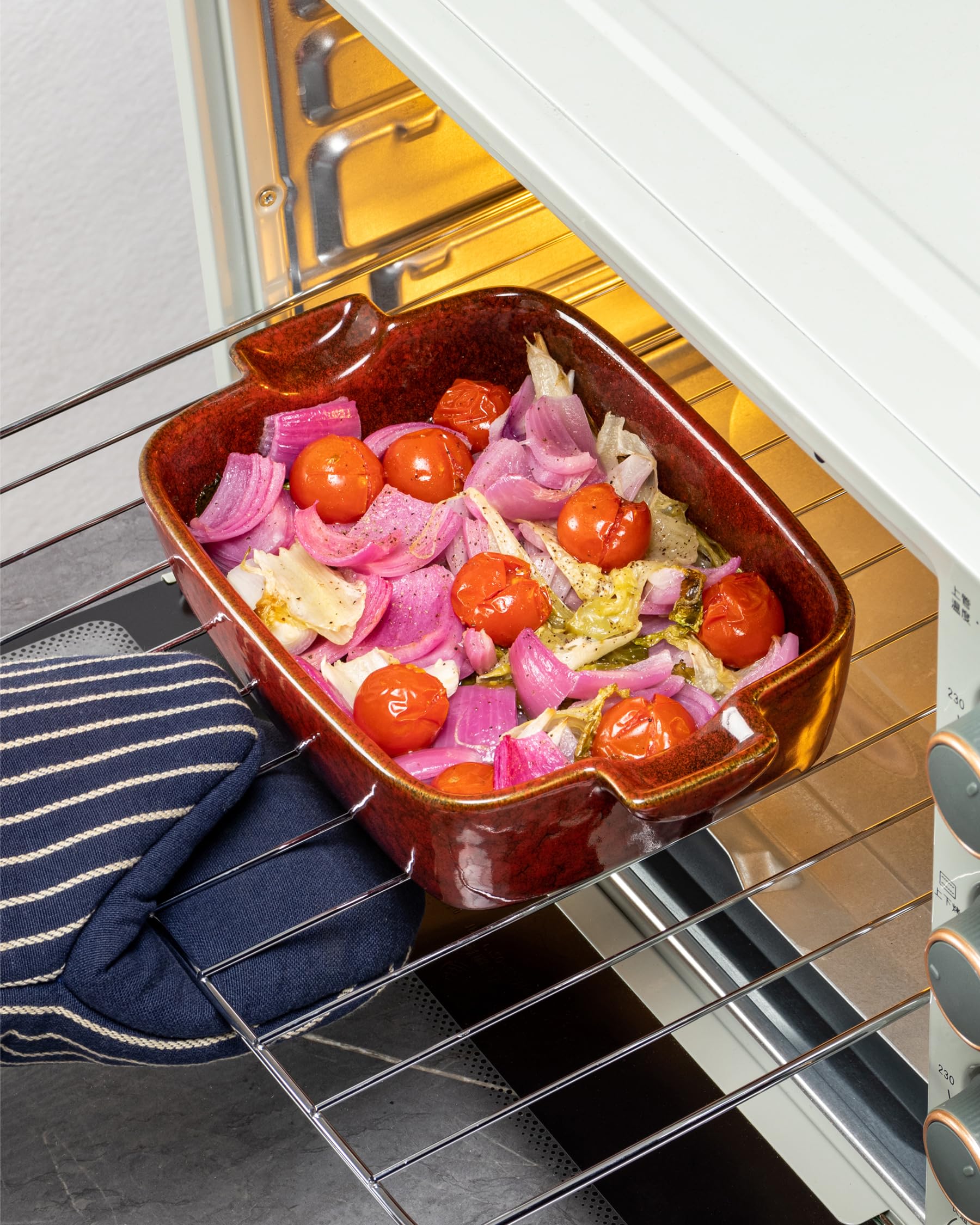 HENXFEN LEAD Małe formy do pieczenia, porcelanowe formy do zapiekanek, prostokątne, do lasagne, brownies, warzyw, 4-częściowy zestaw foremek do pasztetów z ceramiki, cztery kolory.