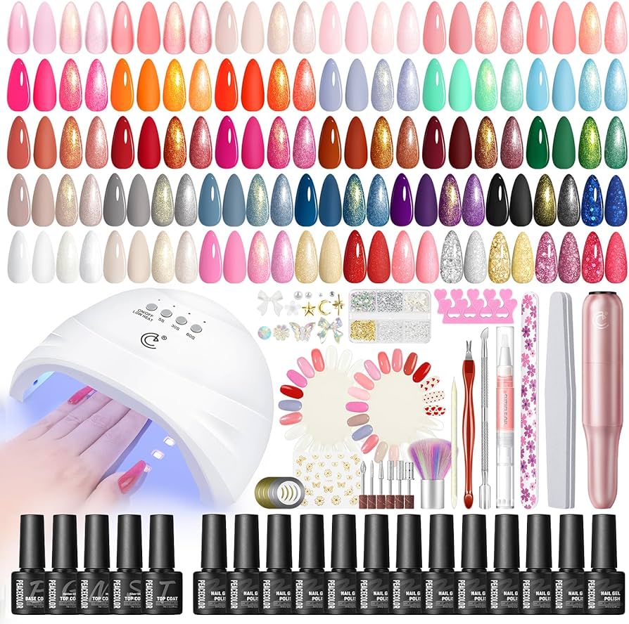 【全て揃ってお得！】セルフジェルネイルセット Amazon | PEACECOLOR ジェルネイルキット 全59点 35色ジェルネイル