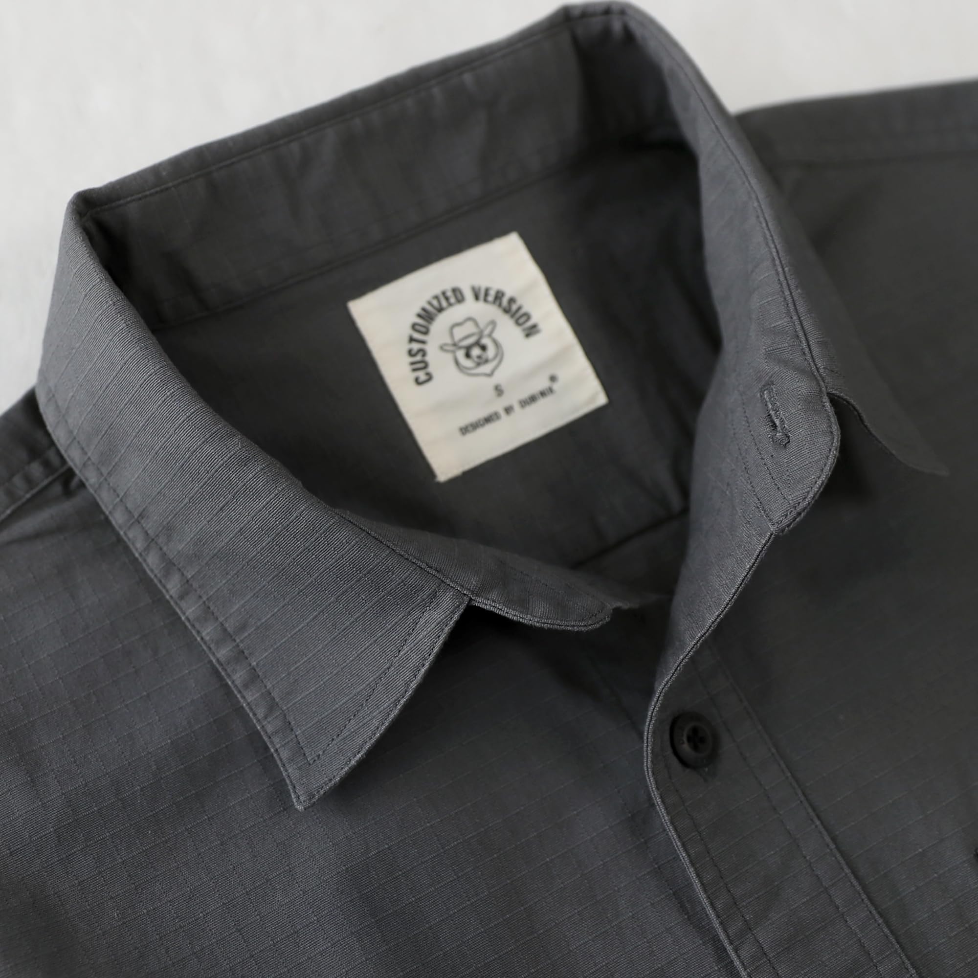 Dubinik® Camisas Hombre Manga Corta Elasticidad Regular Fit Trabajo Casual 2 Bolsillos Botón Algodón