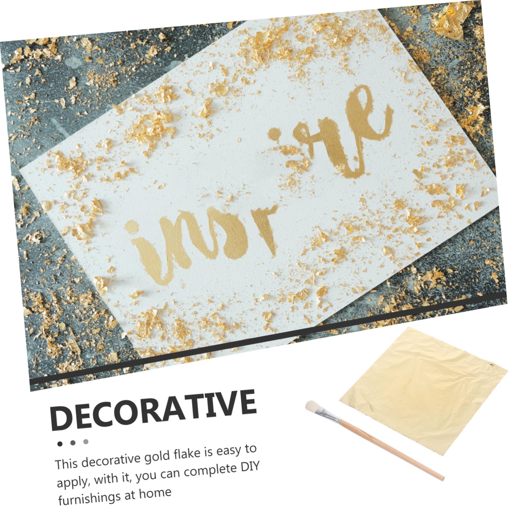 HAPINARY 14x14cm Imitation Gold Foil Sheets 100 Pack Art Supplies for DIY Projects Decorative Foil for Creative Decorations