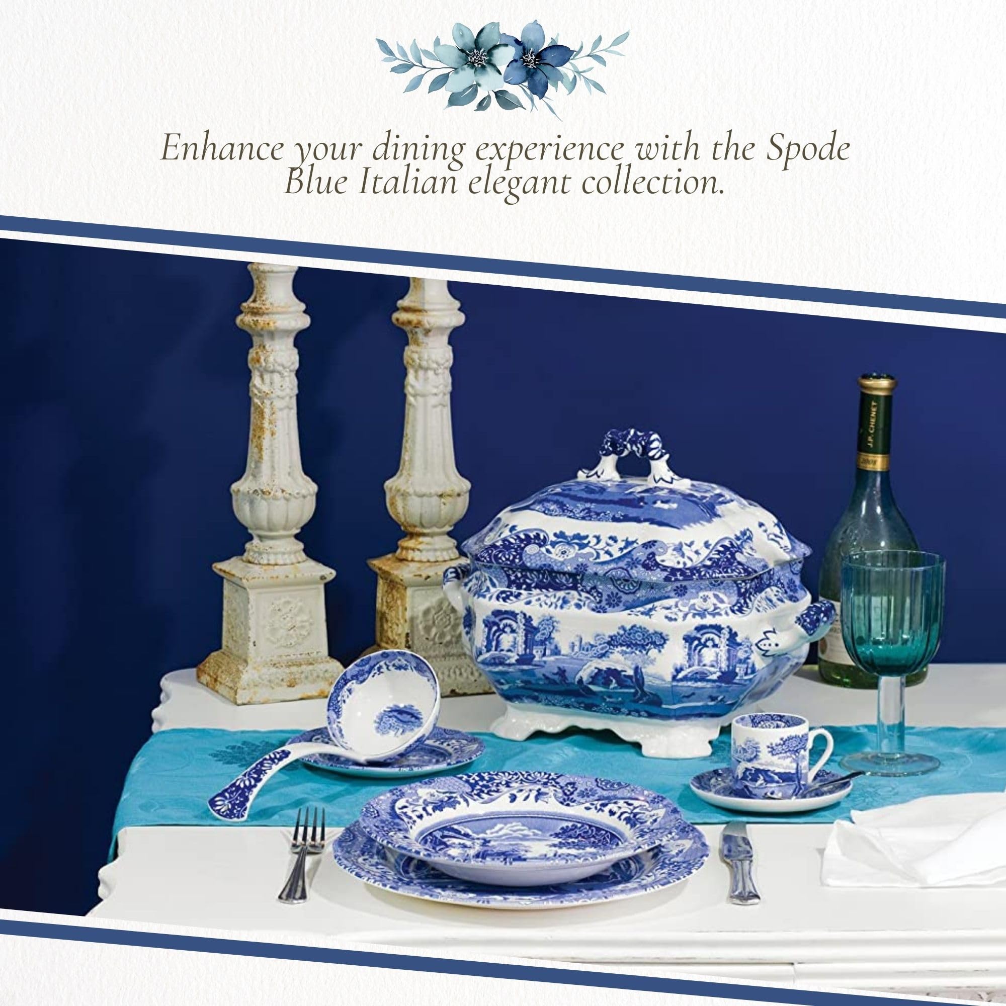 Amazon.com: Spode Blue Italian Soup Bowls | Set of 4 | 9-Inch