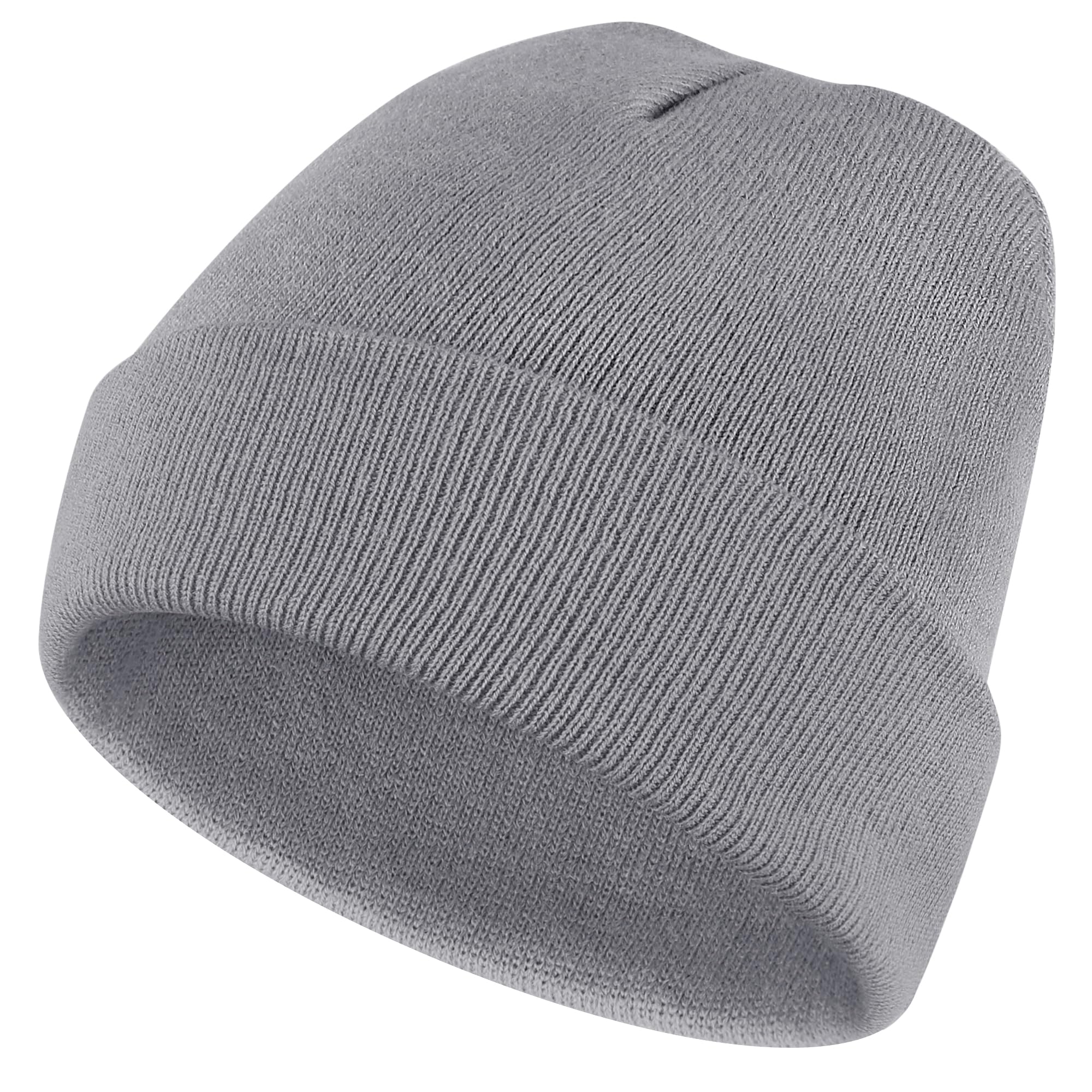 meliya Unisex Beanie for Men Women Cuffed Plain Skull Hat Winter Knit Cap Toque Winter Hat(Grey)-picture-15