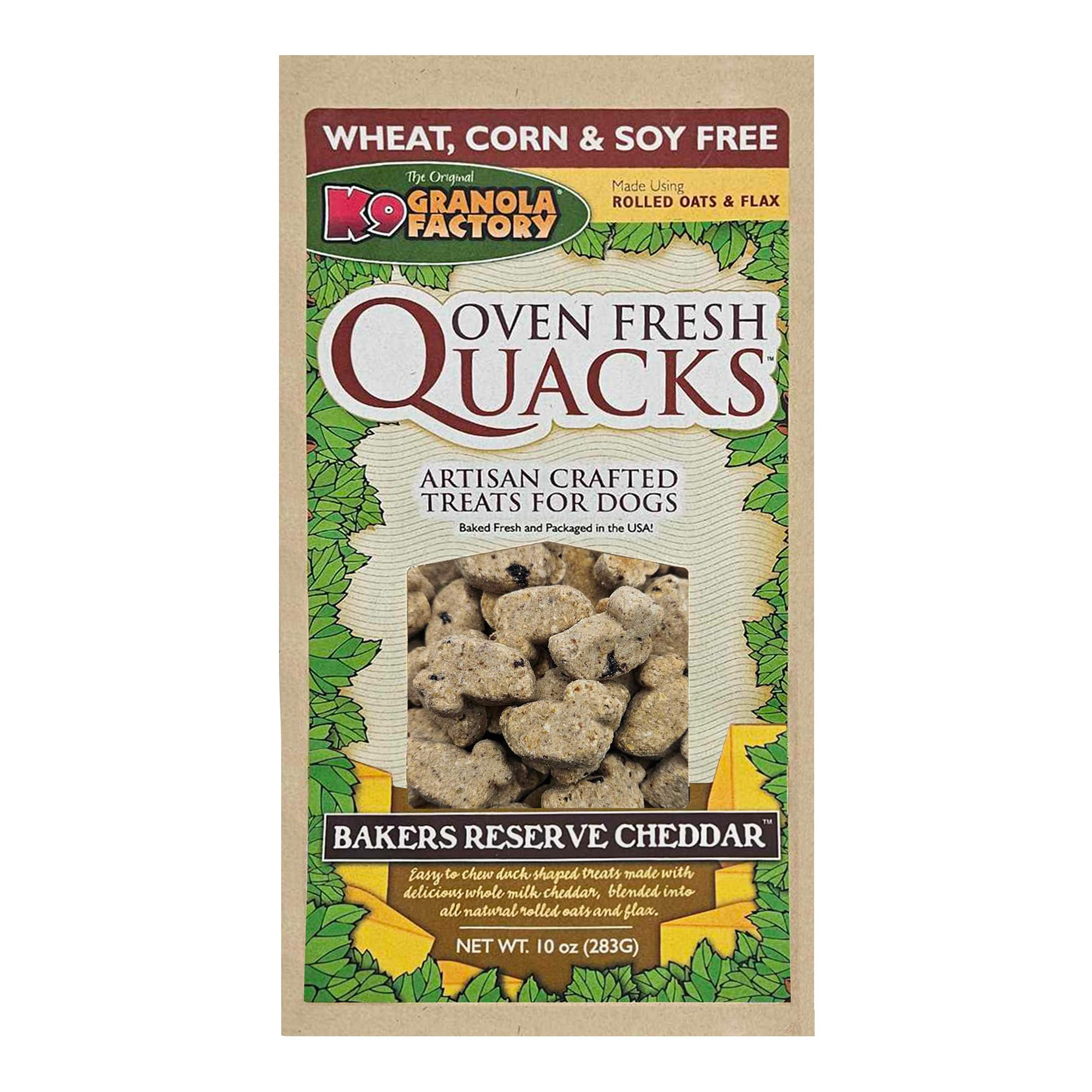 Bakers Reserve Cheddar Quacks Dog Treats, 10 Ounces, Wheat Corn and Soy-Free