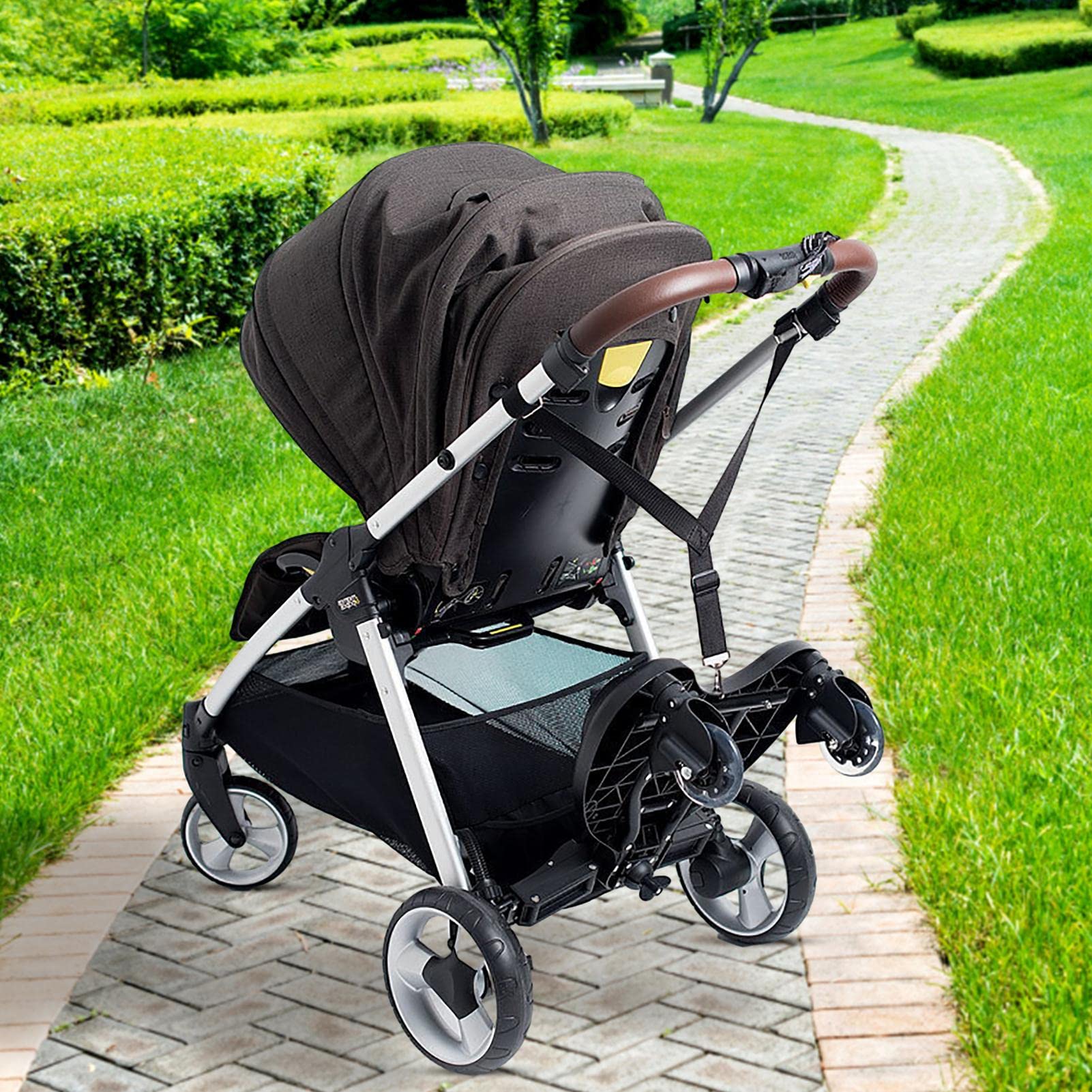Tabla para cochecito con ruedas | Accesorio ajustable 2 en 1 para viaje