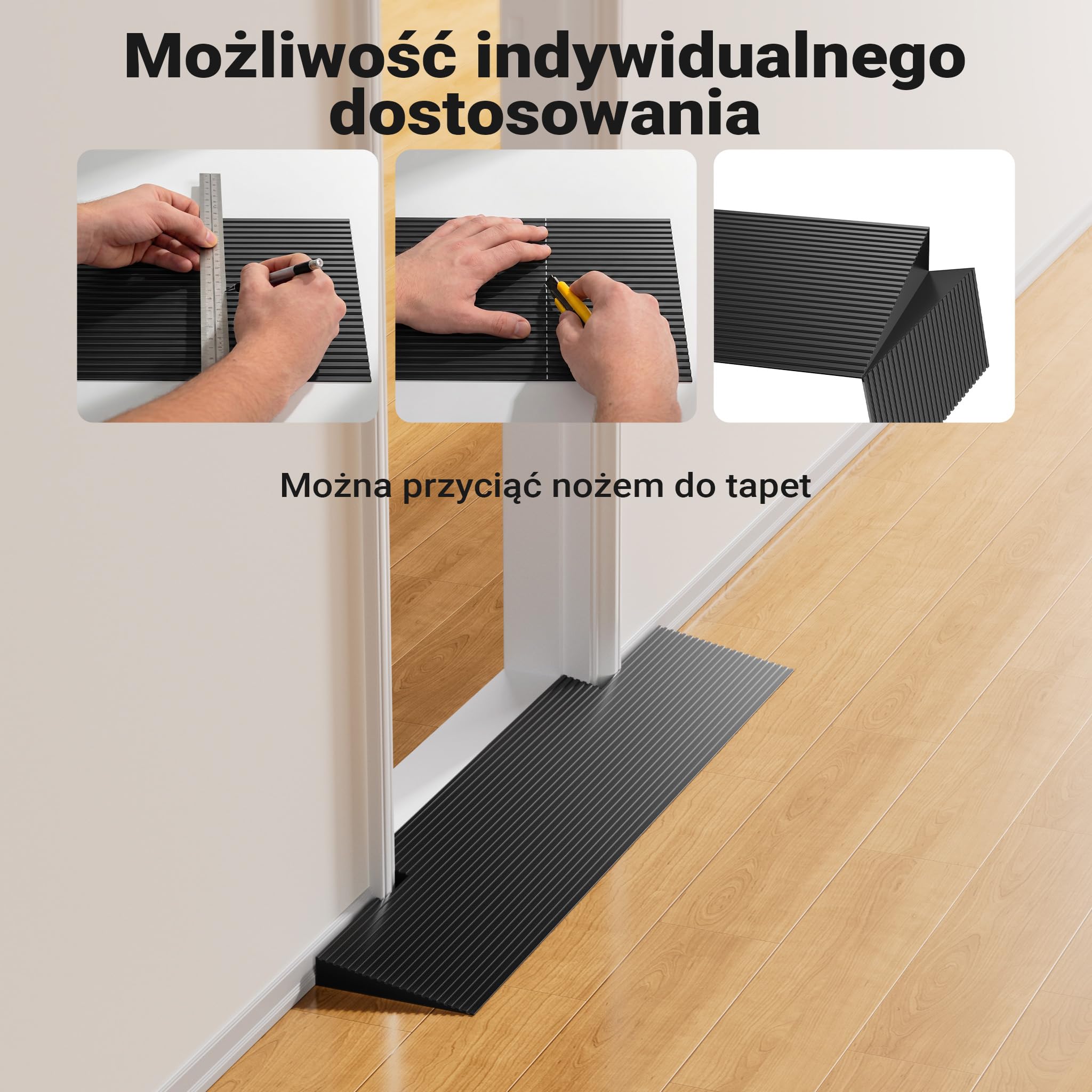 Wiltec Rampa progowa o wymiarach 35 x 200 x 900 mm, z solidnej gumy i antypoślizgową powierzchnią, dla wózków dziecięcych i inwalidzkich