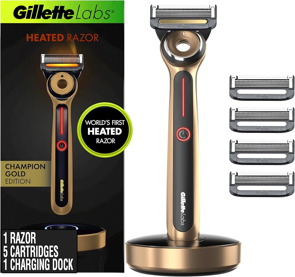 Amazon.com: Gillette Labs Heated Razor Gold Edition - 1 Handle, 5