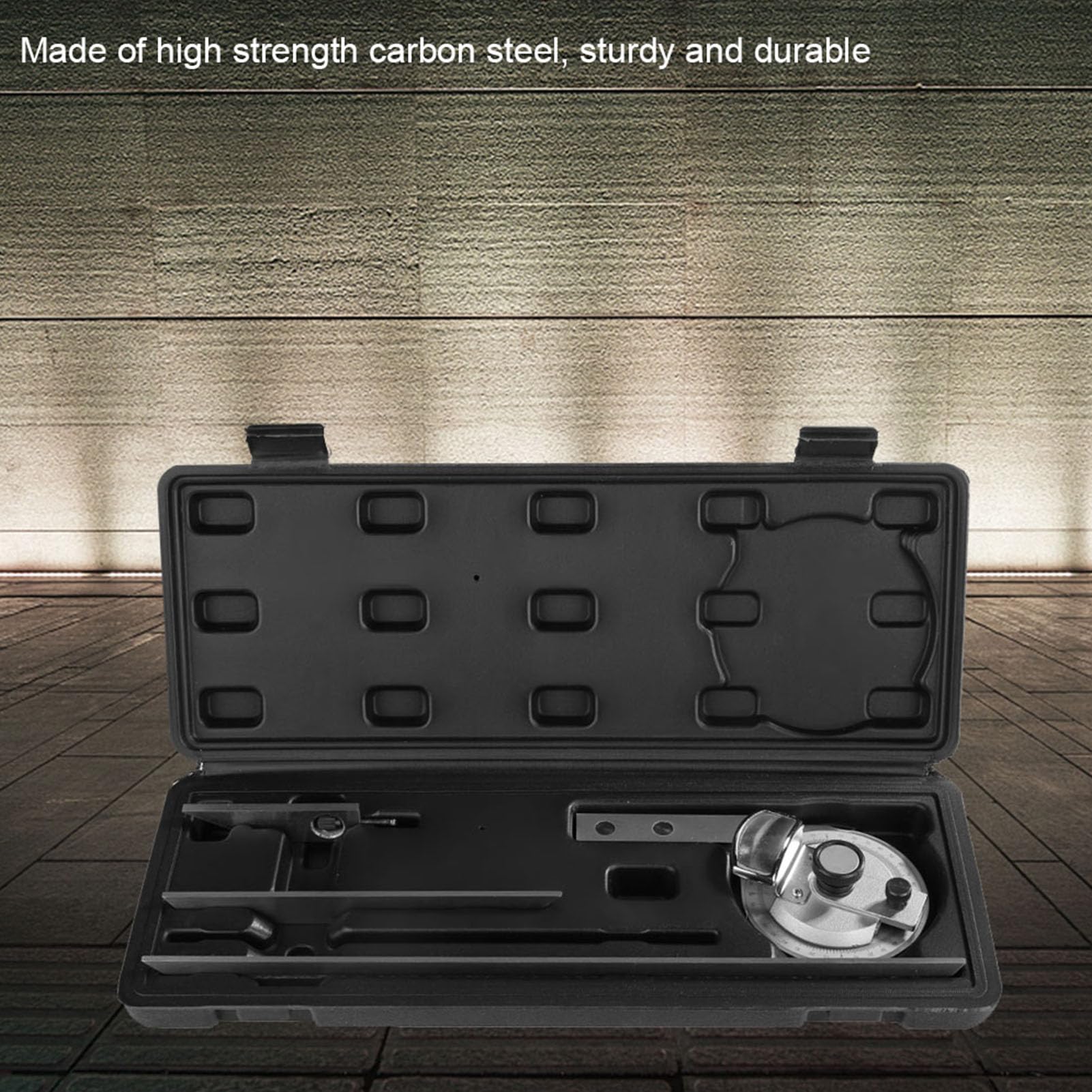 FLEXMAN 360 Degree Universal Bevel Protractor, Carbon Steel Universal Bevel Protractor Angle Finder with Magnifying Glass for Internal and External Angle Measurement