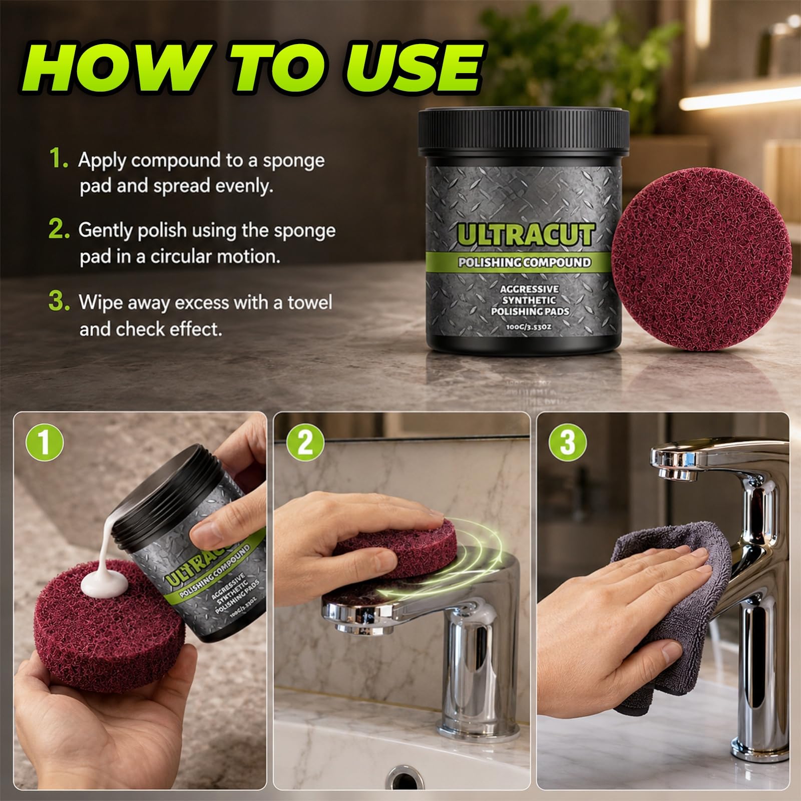 Restore Shine: Surface Restoration Polish & Pad -3 Restore Shine: Surface Restoration Polish & Pad -3