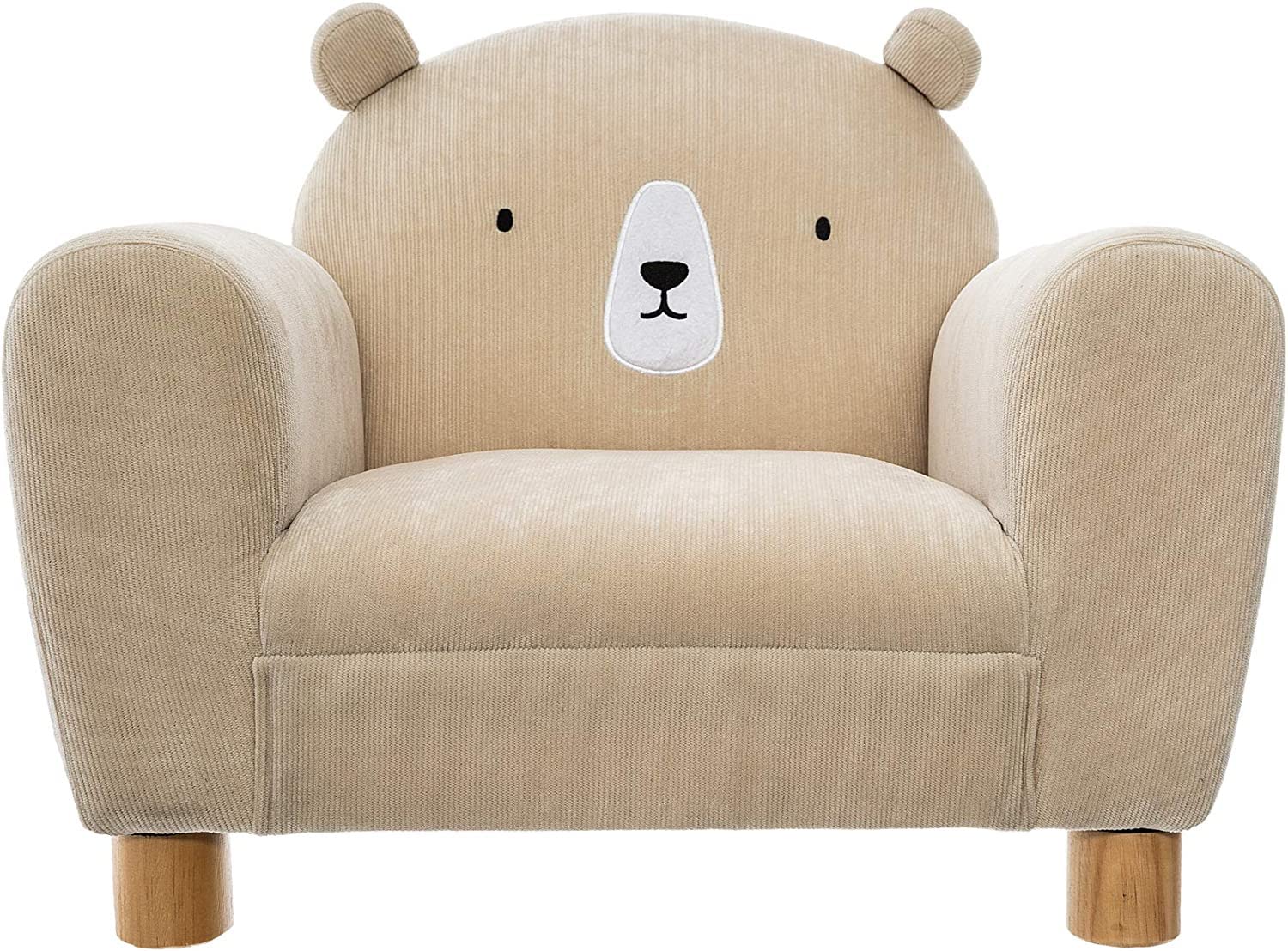 Pack : Fauteuil enfant ours beige + Coussin rond ours beige