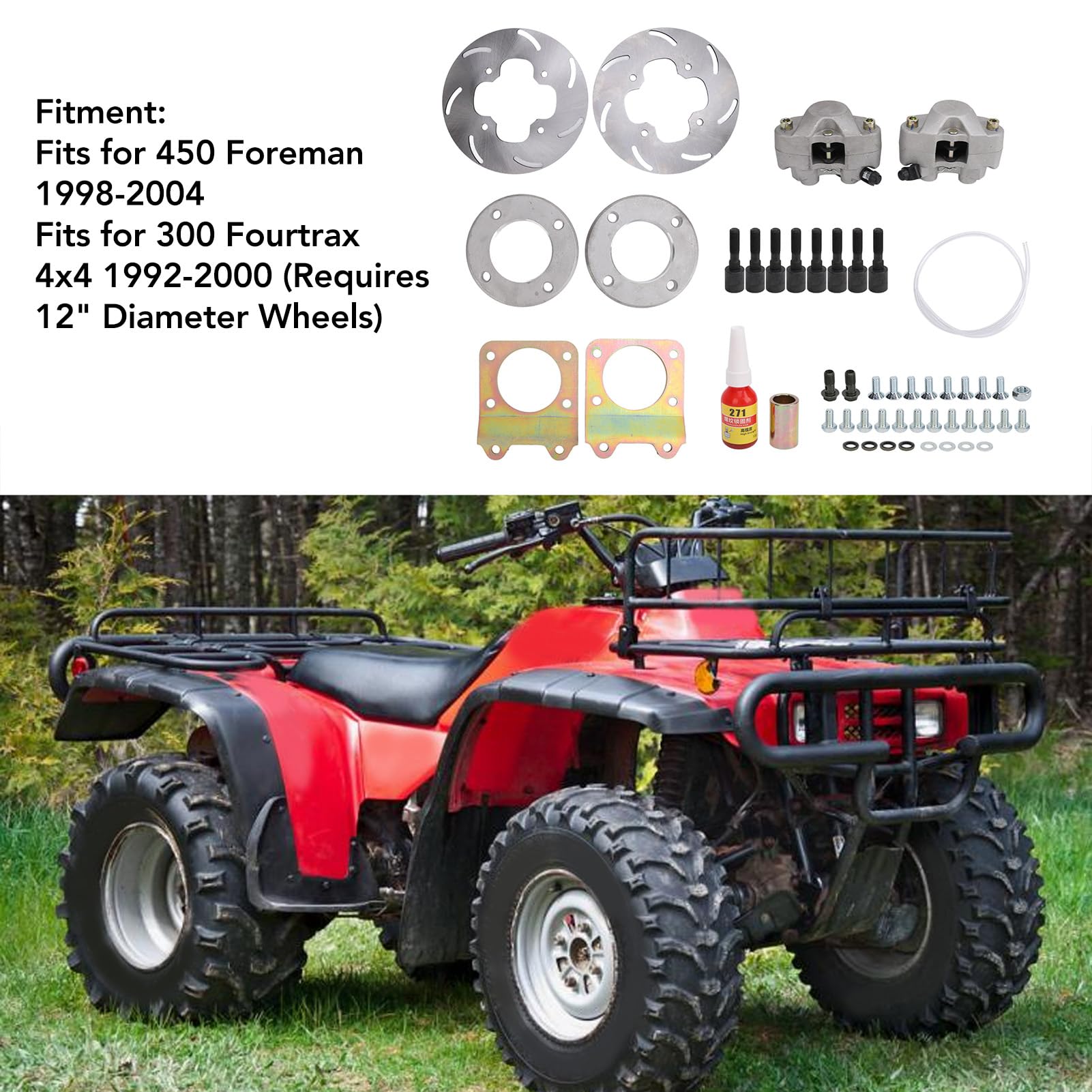 Kit de Roue de Conversion de Frein à Disque Avant, Kit de Conversion de Frein à Disque Avant pour VTT amélioré, compatibilité de Couple de Freinage Accrue pour 450