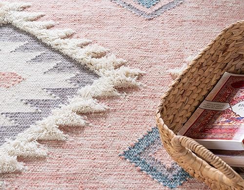 Miniatura 5 de Unique Loom Mesa Collection - Alfombra de área - Papago (4 pies 1 pulgada x 6 pies 1 pulgada rectangular, rosacrema)