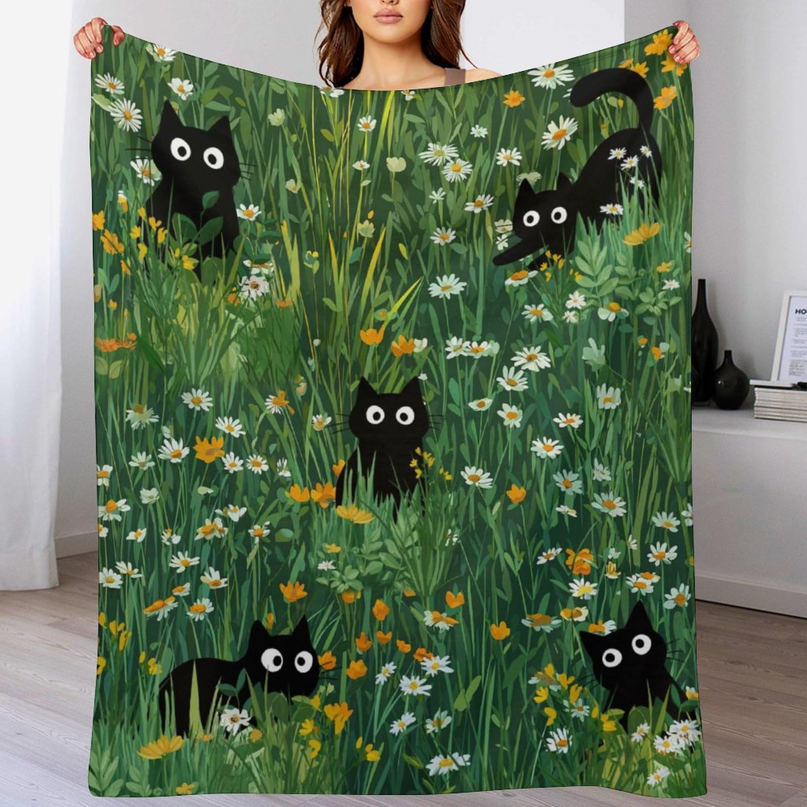 XUWU Floral Fleece Throw Blanket