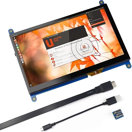 for Raspberry Pi 7 inch Capacitive Touch Screen HDMI Monitor - 1024x600 HD LCD Display Gaming Screen, Drive Free for Raspberry Pi/Windows 10/Beagle Bone Black and Banana Pi
