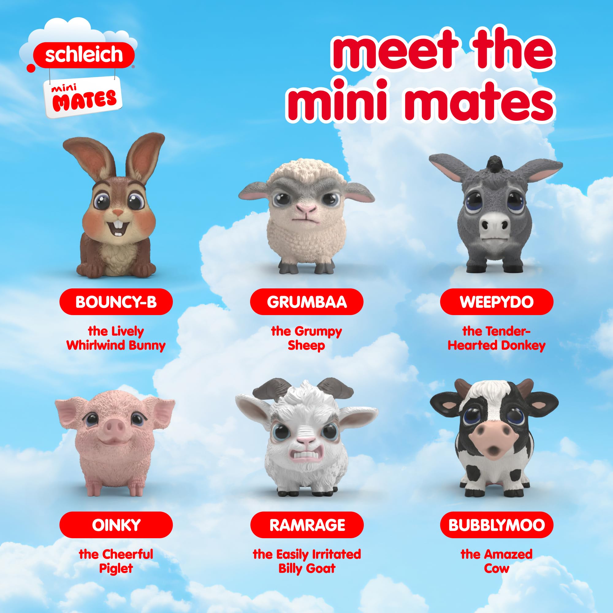 schleich | mini MATES - Serie 1 70679 | 24 pezzi | Figura da collezione | figura da collezione unica | figura dettagliata da collezione | regalo per ragazze e ragazzi