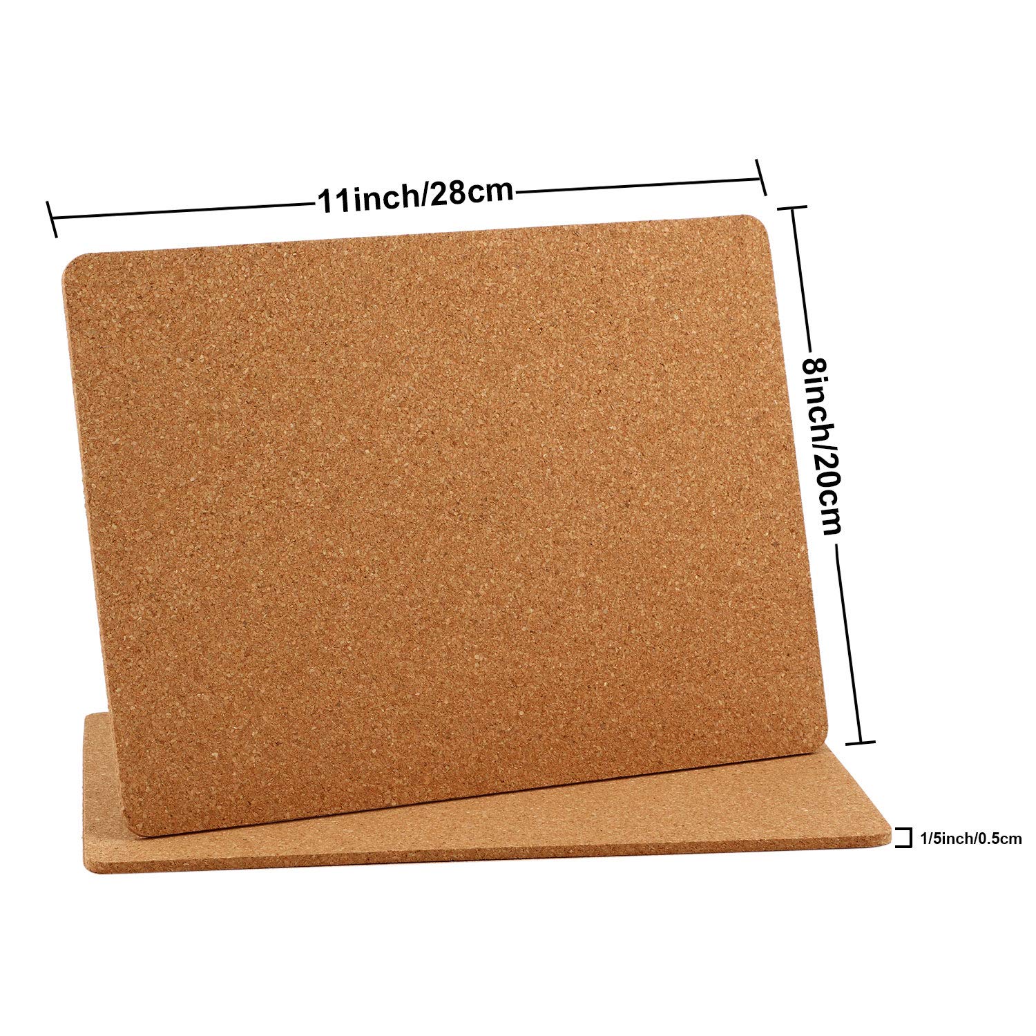 Boao 4 Pack Rectangle Cork Plant Coaster Trivets Backing, 11'' x 8'' x 0.2'' Square Cork Trivet for Hot Dishes Large Coaster Pad Sheet Heat Resistant Kitchen Restaurant Home Bar Cafe Wedding Supplies
