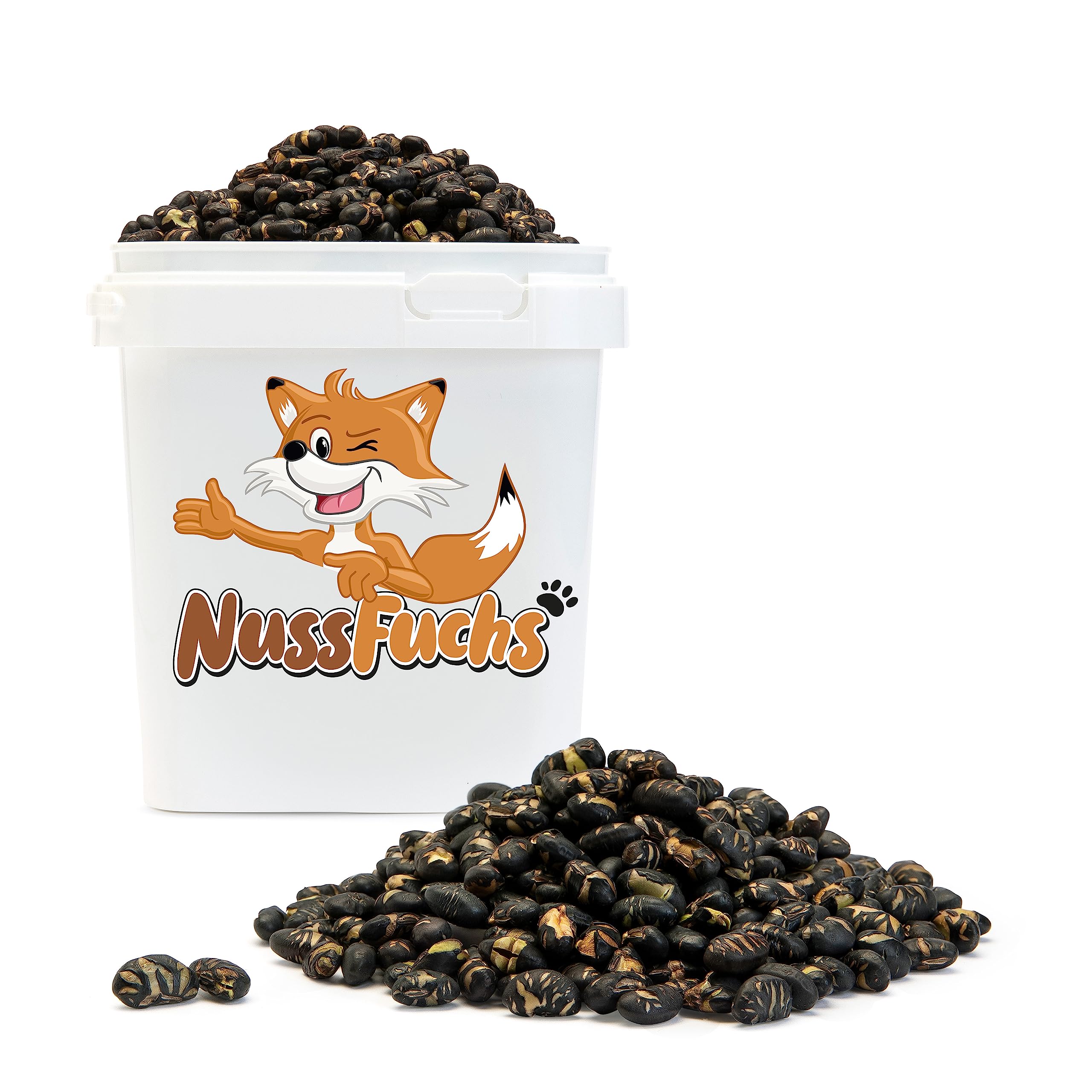 Sojabohnen 2kg - schwarze Sojabohnen geröstet & gesalzen vegan glutenfrei ohne Zusätze schwarze Edamame Bohnen ohne Fett geröstet knuspriger Snack für zwischendurch (2kg im Behälter)