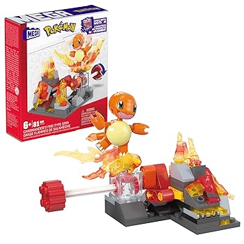 MEGA Pokemon Action Figure Building Toys Charmander's Fire-Type Spin 81 Pieces