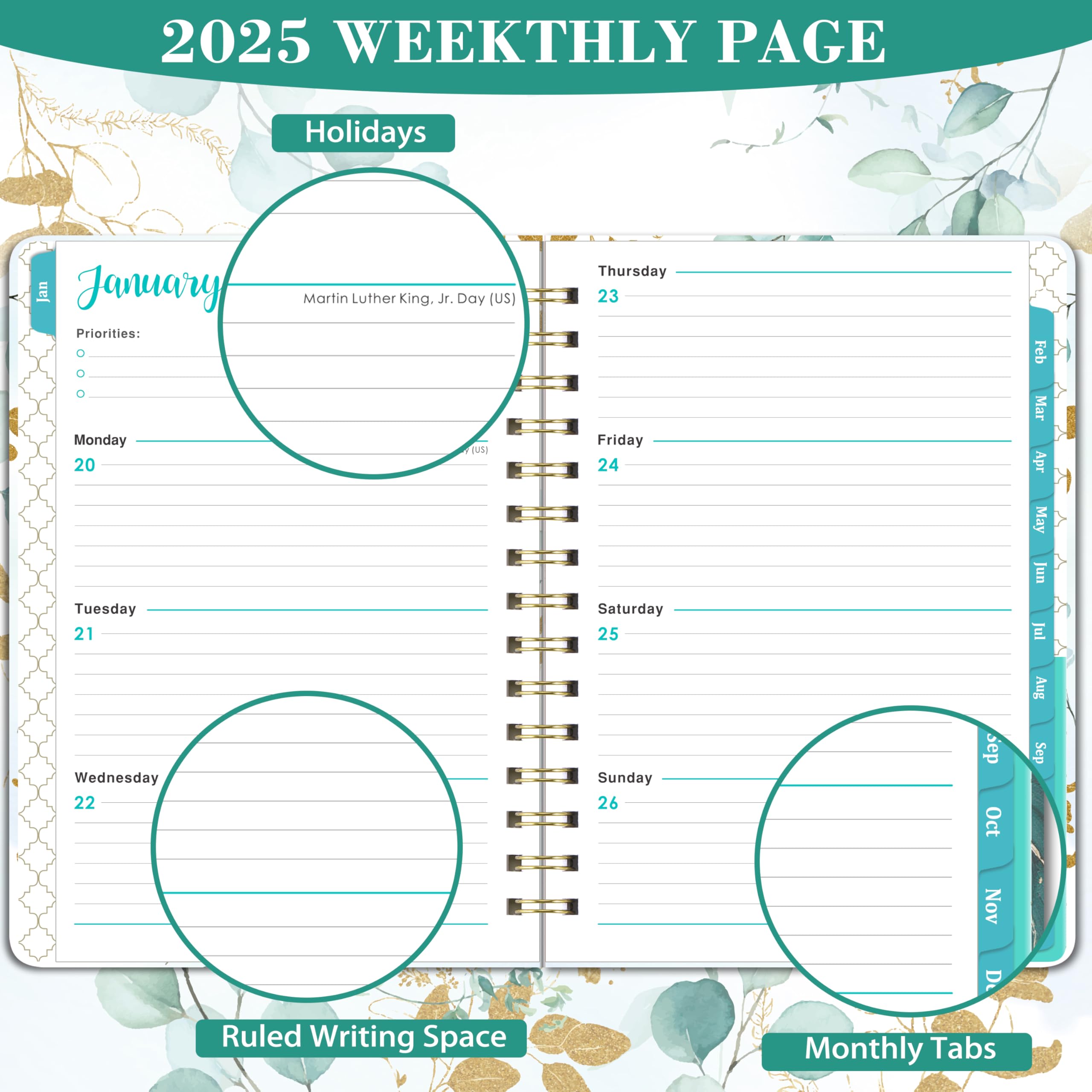 Snapklik.com : 2025 Planner - 2025 Weekly Monthly Planner From January ...