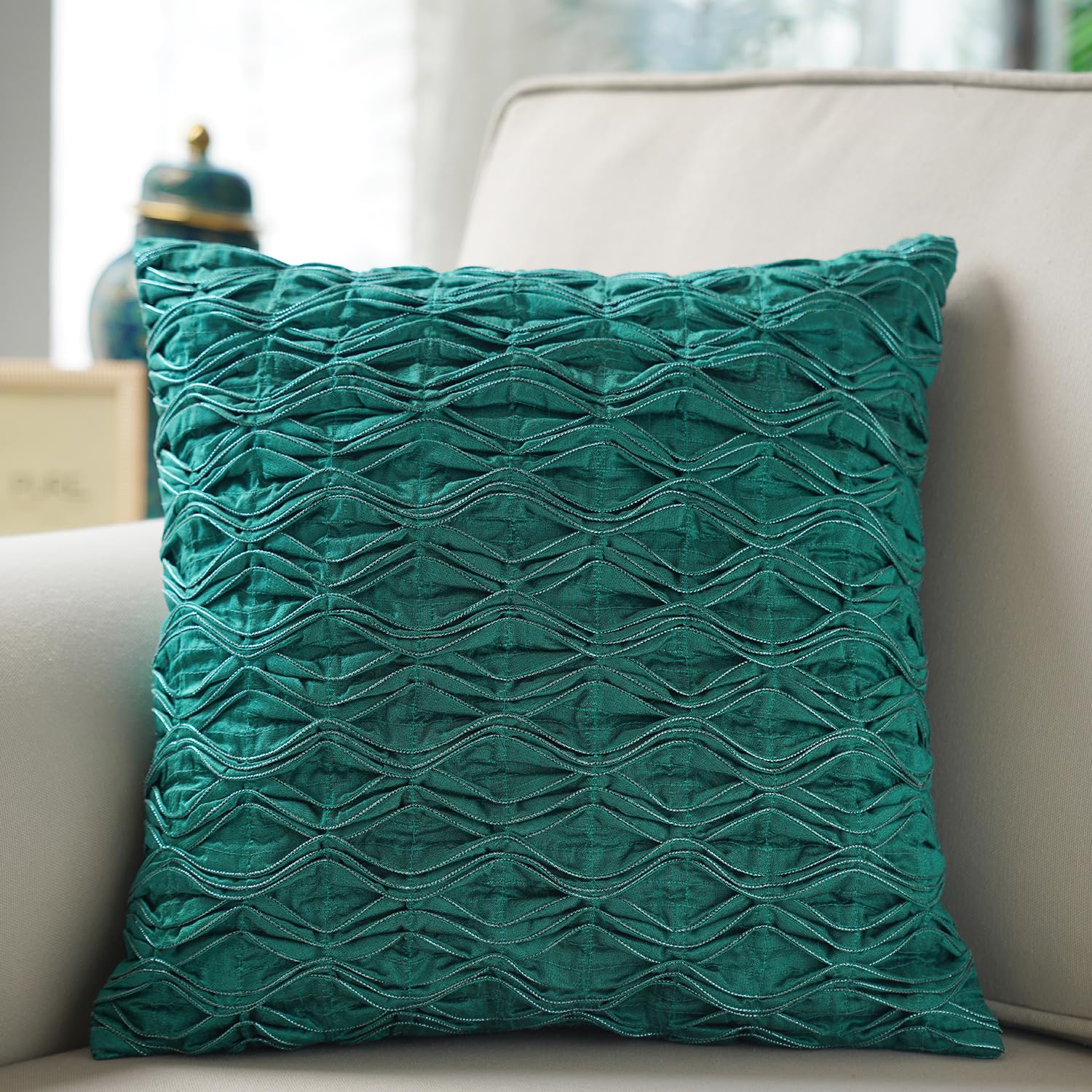 Pure Home + Living Turquoise Textured Cushion Cover (B0CDBPDY43) Amazon Price History, Amazon Price Tracker