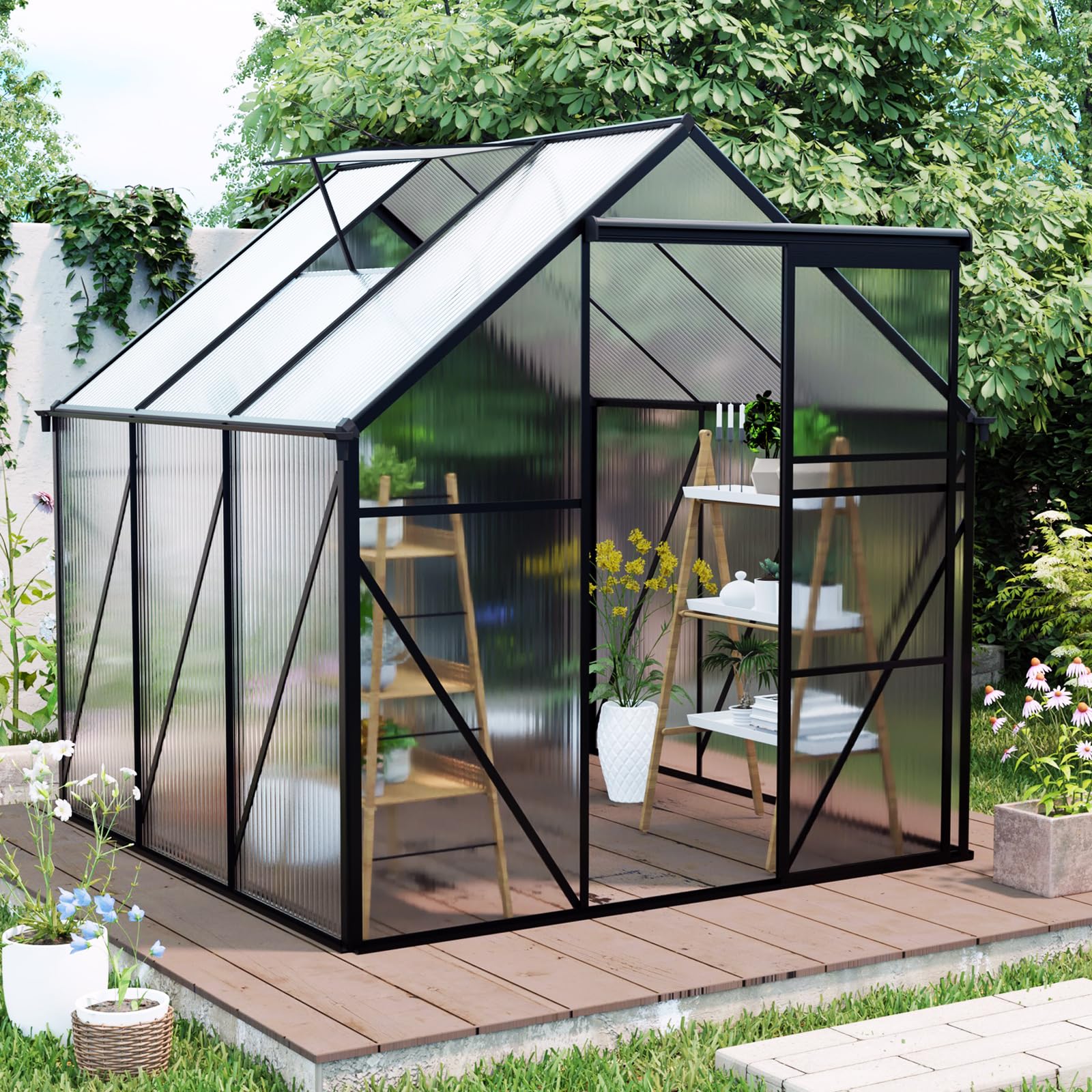 Amazon.com : KEIKI 6x6 FT Polycarbonate Greenhouse with Aluminum