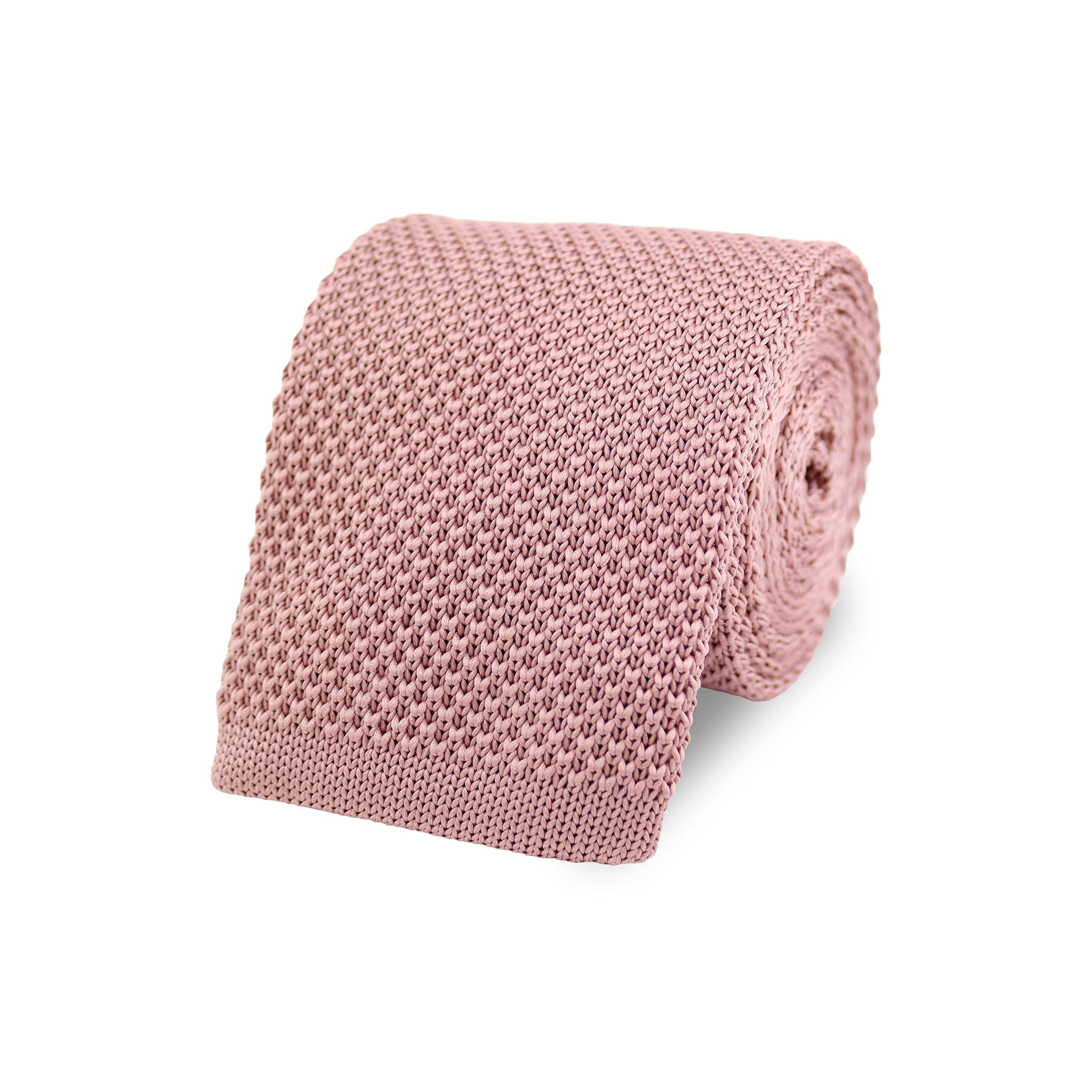 The Gents Lab Men's Dusty Pink 100% Polyester Square End Knitted Neck Tie (Dusty Pink)