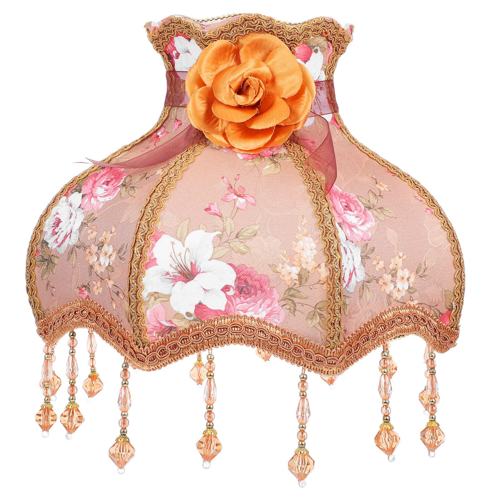Abat-jour Vintage en Tissu Dentelle, Style Européen, Marron