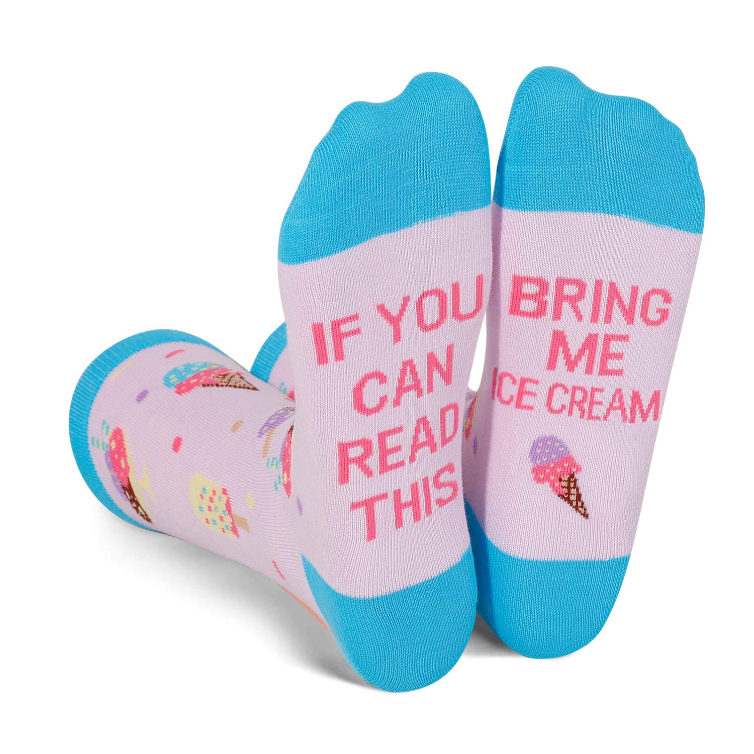 sockfunIf You Can Read This - Ice Cream Popcorn Gifts for Teen Girls, Pickle Beer Socks for Women
