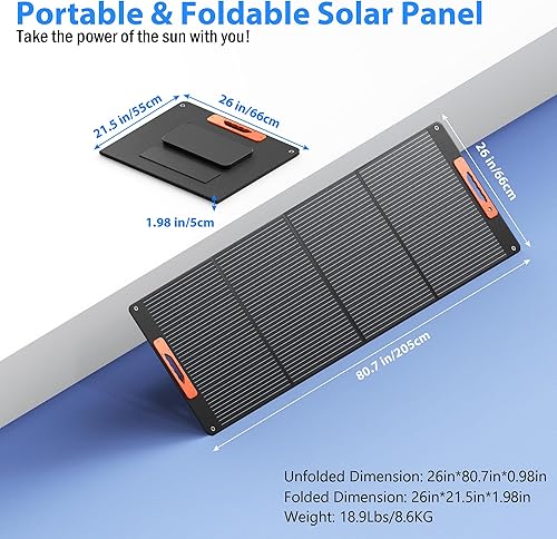 Miniatura 6 de Paneles solares portátiles de 240 W para estación de energía, guía de ángulo solar, cargador de panel solar plegable ETFE monocristalino con QC3.0