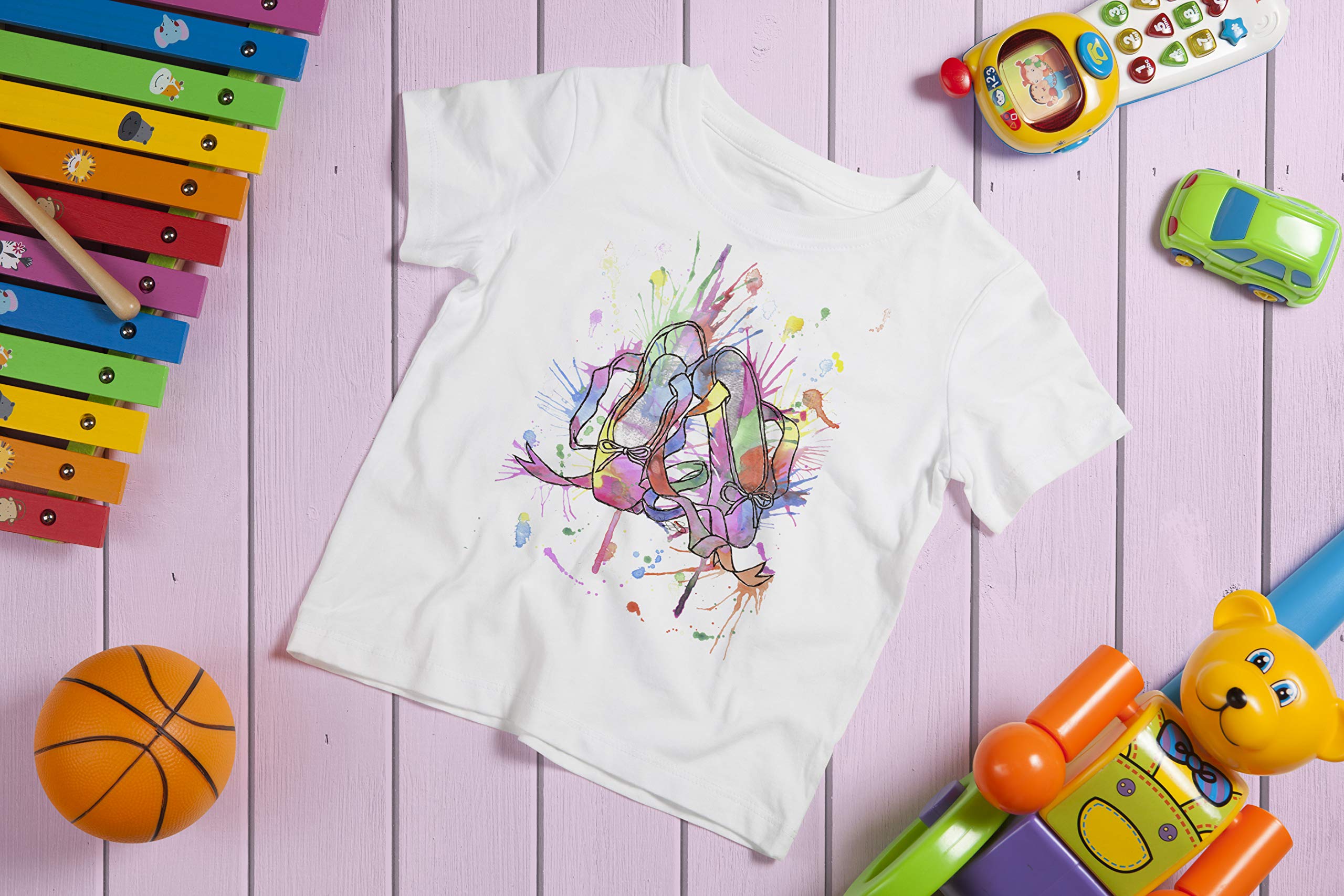 Kids Ballet T-Shirt by Menagerie Of Mayhem | Rainbow Shoes Dancer Dancing Lover Tee Tshirt Top