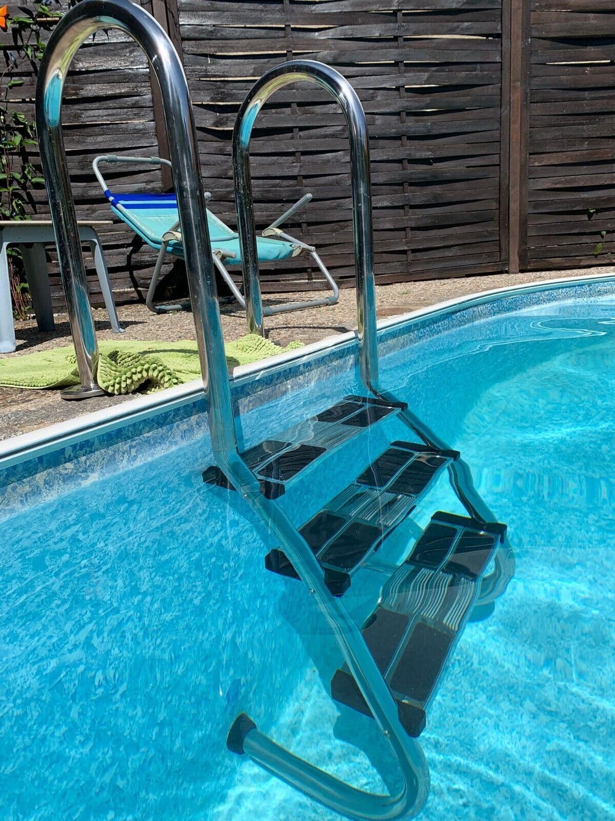 Échelle d'escalier en acier inoxydable avec 3 marches pour piscine