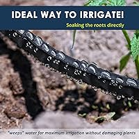 Vista 6 de Manguera de remojo resistente de 75 pies, manguera de agua que gotea el 70% de agua constante en toda la manguera, manguera de jardín ligera