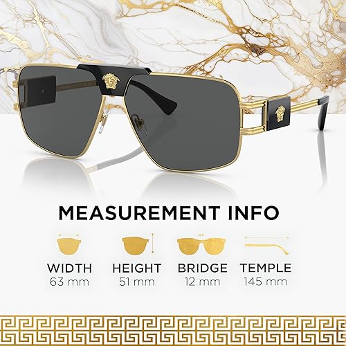 Miniatura 5 de Versace VE2251 Navigator Gafas de sol con kit de gafas de lujo eSHADES, Oro Gris Oscuro 2.480 in