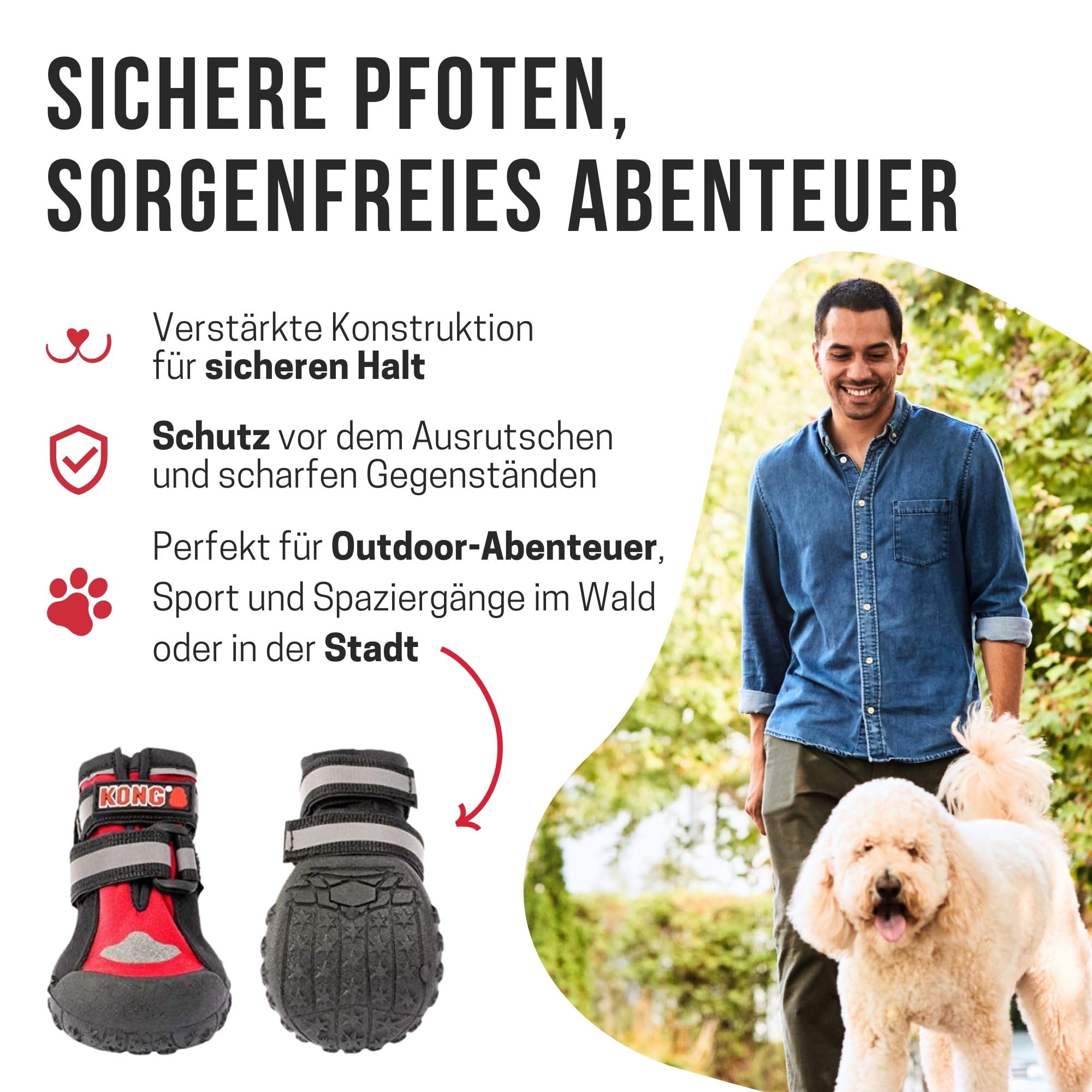 Hundeschuhe für große Hunde, rutschfeste Pfotenschutzstiefel mit weicher Polsterung, wasserdichte und langlebige Hundeschuhe für Spaziergänge im Freien, Hot Pavement & Winter (XL)