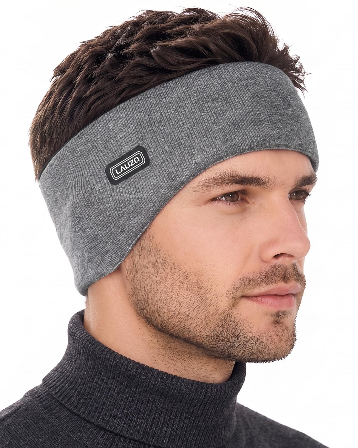 Double-Layer Ear Warmer Headband - Knit Fuzzy Lined Ear Muffs for Men Women Ear Covers for Cold Weather Running Cycling