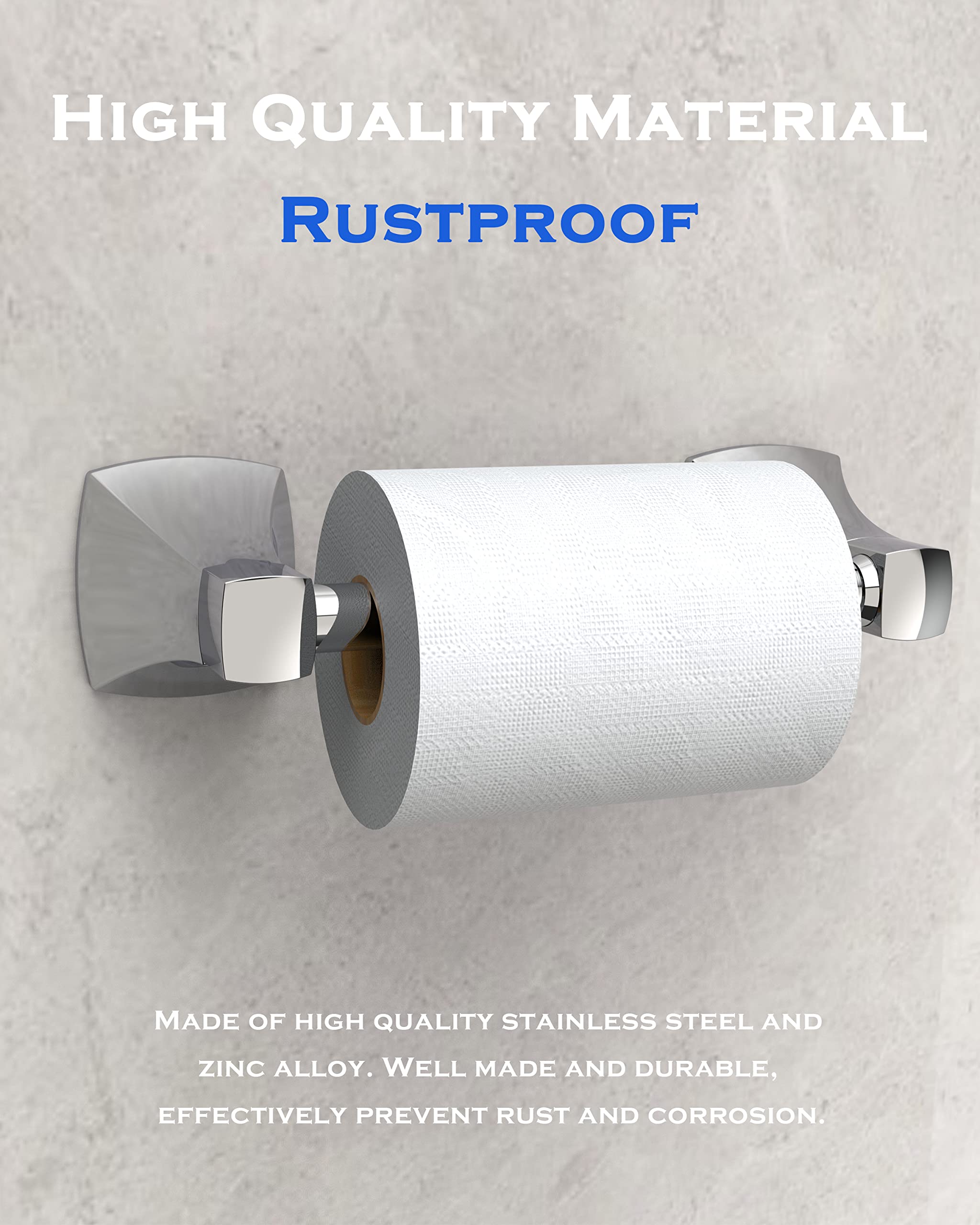 Ruacq Porte-papier Toilette Chromé à Double Poteau Pivotant