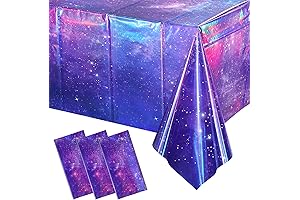 3Pcs Iridescent Space Tablecloths: Shimmering Galaxy Party Decorations