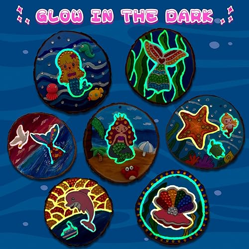 Miniatura 9 de klmars Kit de pintura de madera de Navidad, brilla en la oscuridad, regalos para niños y niñas de 5 a 12 años, kits de actividades de manualidades