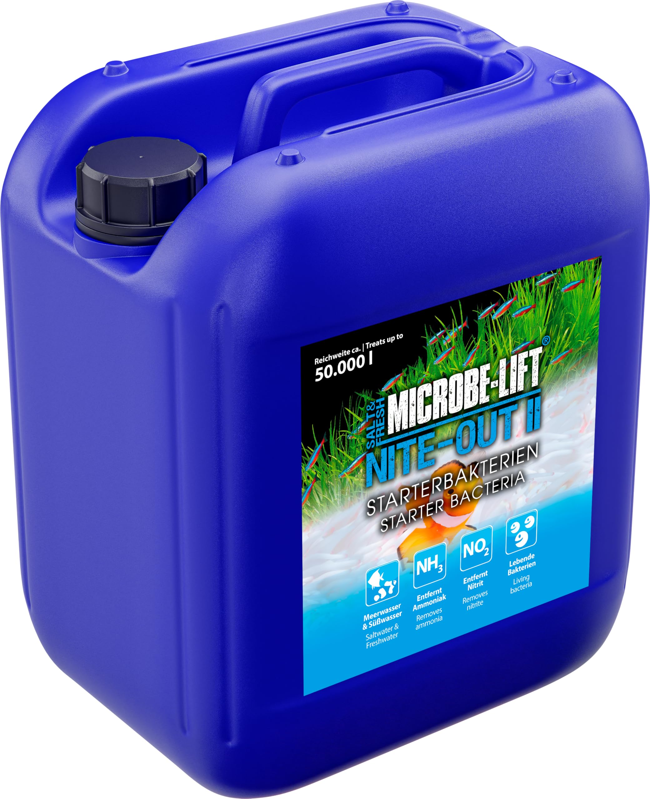 Starter bacteria aquarium 5000 ml – safe start for large aquariums – stabilises water after cleaning & water changes – reduces ammonia & nitrite biologically – ARKA Nite-Out II
