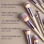 Ensemble de Pinceaux de Maquillage BS-MALL 18 Pcs Pinceaux Cosmétiques Premium en Synthétique pour Fond de Teint, Poudre, Anticernes, Ombres à Paupières, Blush, Pinceaux Cosmétiques Champagne Or